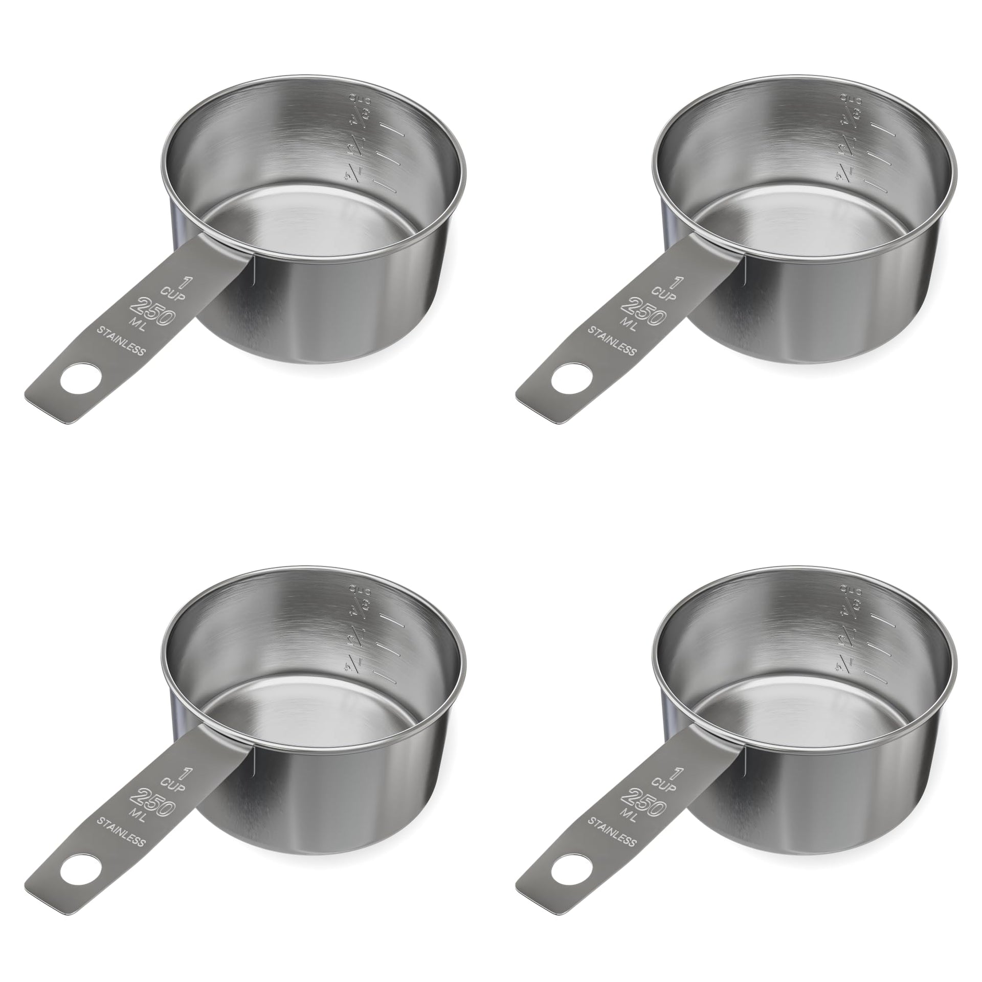 1 Cup Stainless Steel Measuring Cup (4 Count)