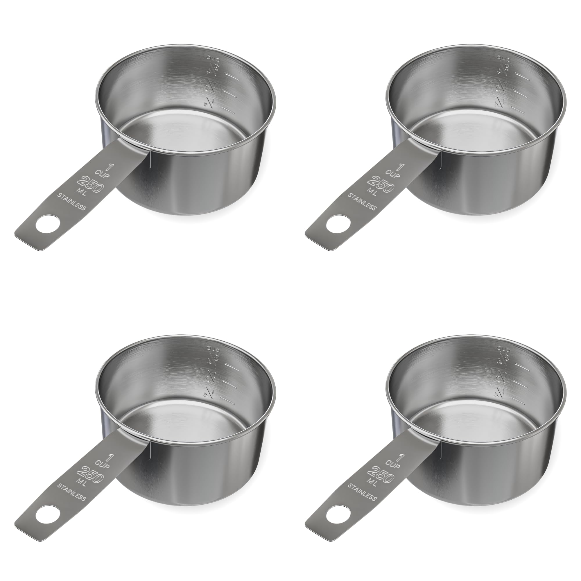 1 Cup Stainless Steel Measuring Cup (4 Count)