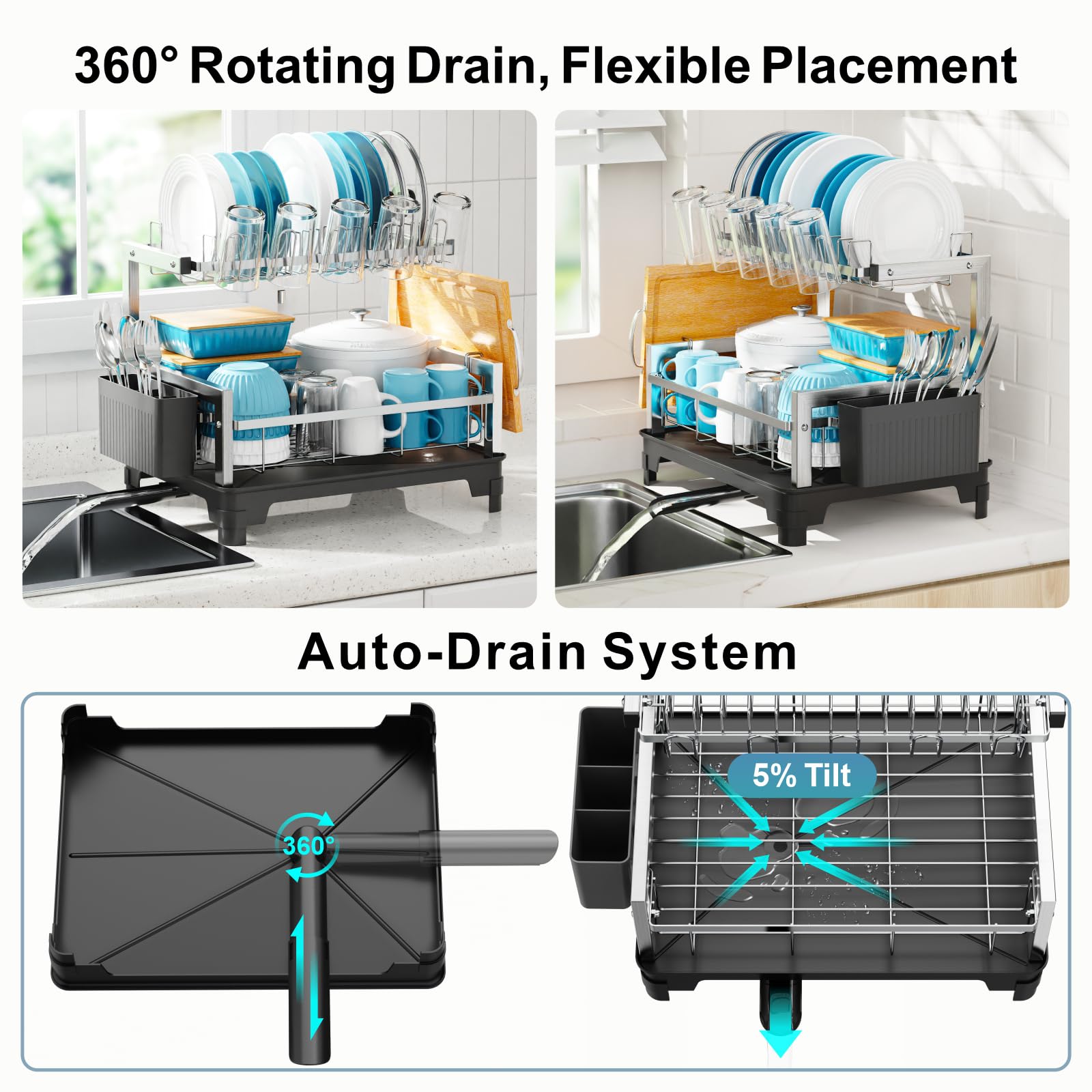 Stainless Steel Dish Drying Rack 2 Tier