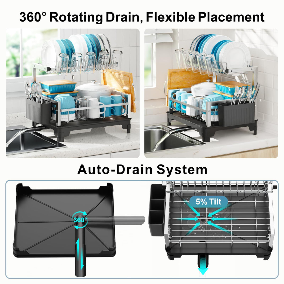 Stainless Steel Dish Drying Rack 2 Tier