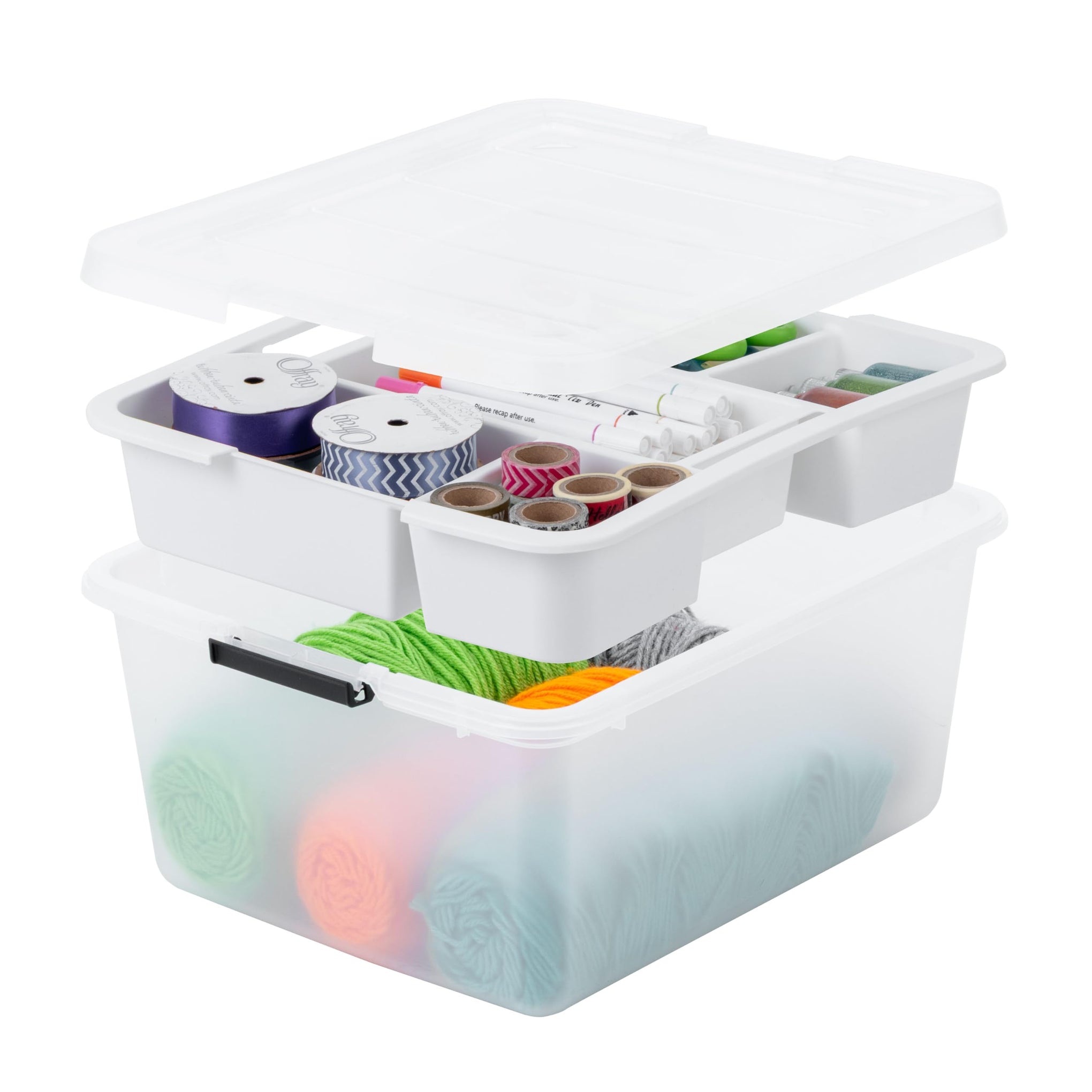 18 Quart Clear Storage Organizer with Removable Dividers