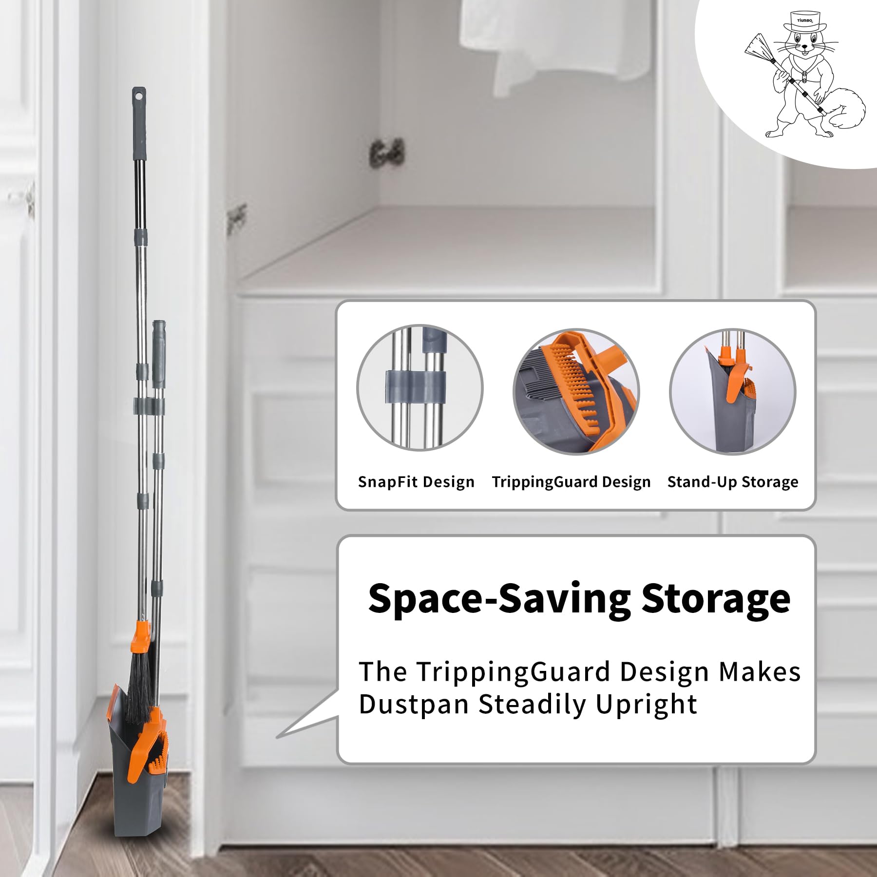 Broom and Dustpan Set for Home