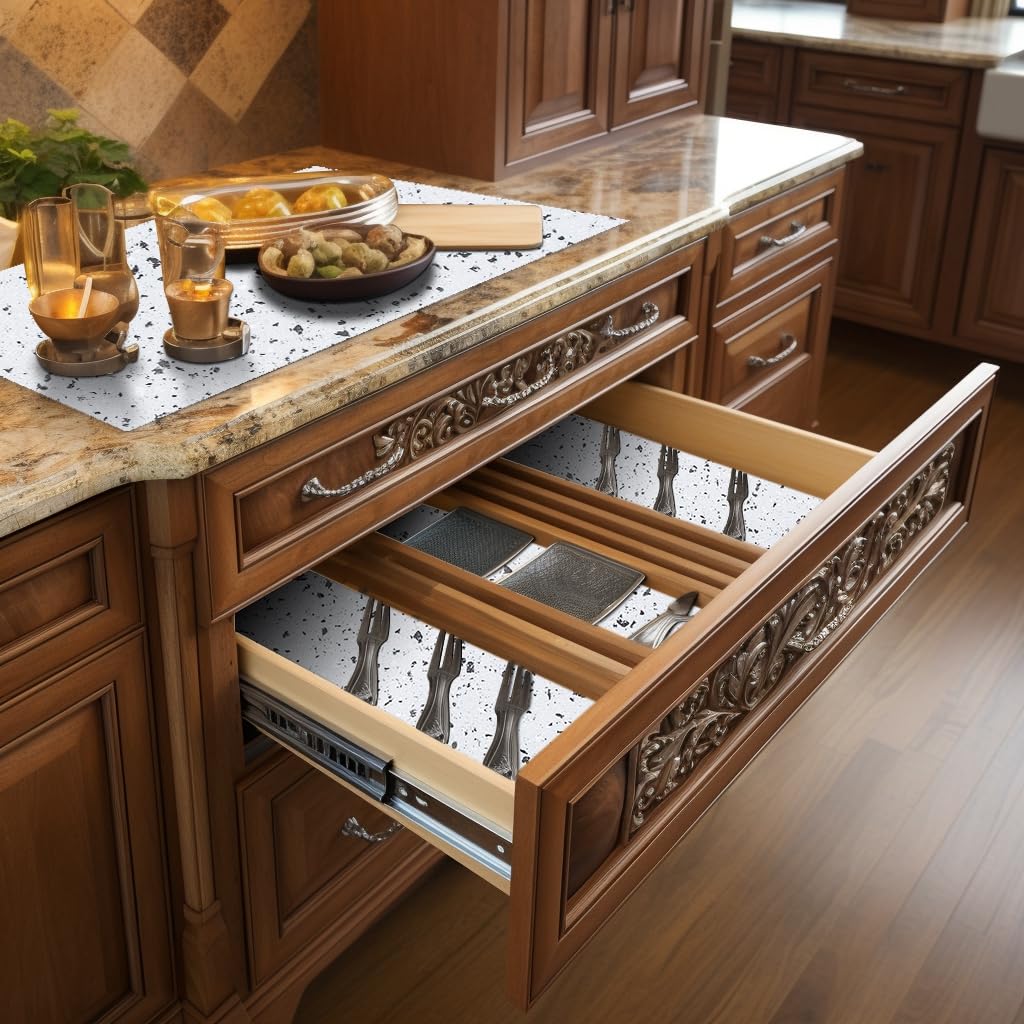 Shelf Liner 18" W x 96" L Cabinet Shelf Liner Non Adhesive 18inx96inch Kitchen Drawer Liner