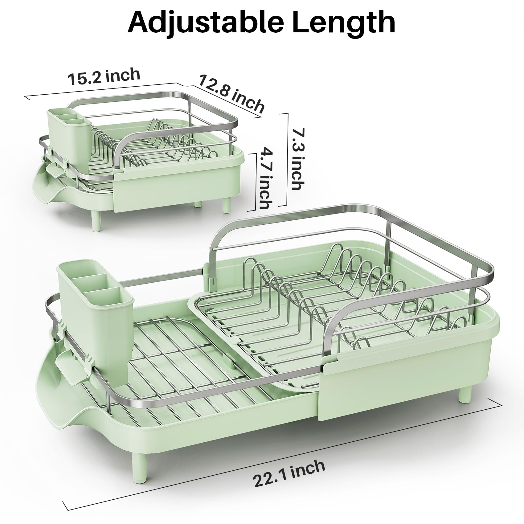 Expandable Dish Drying Rack for Kitchen Counter