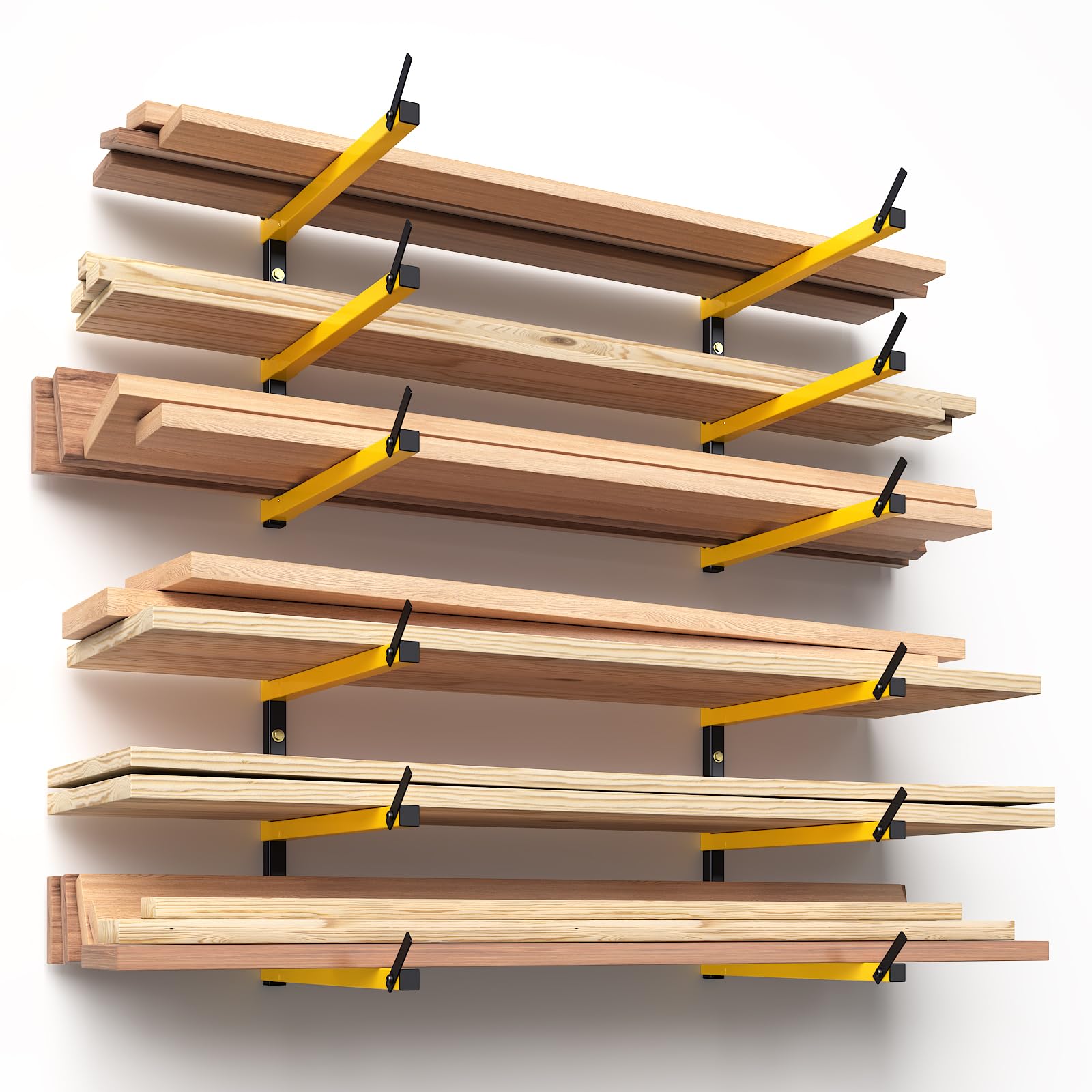 Lumber Storage Rack Folding Wood Storage Racks Wall (4 Count)