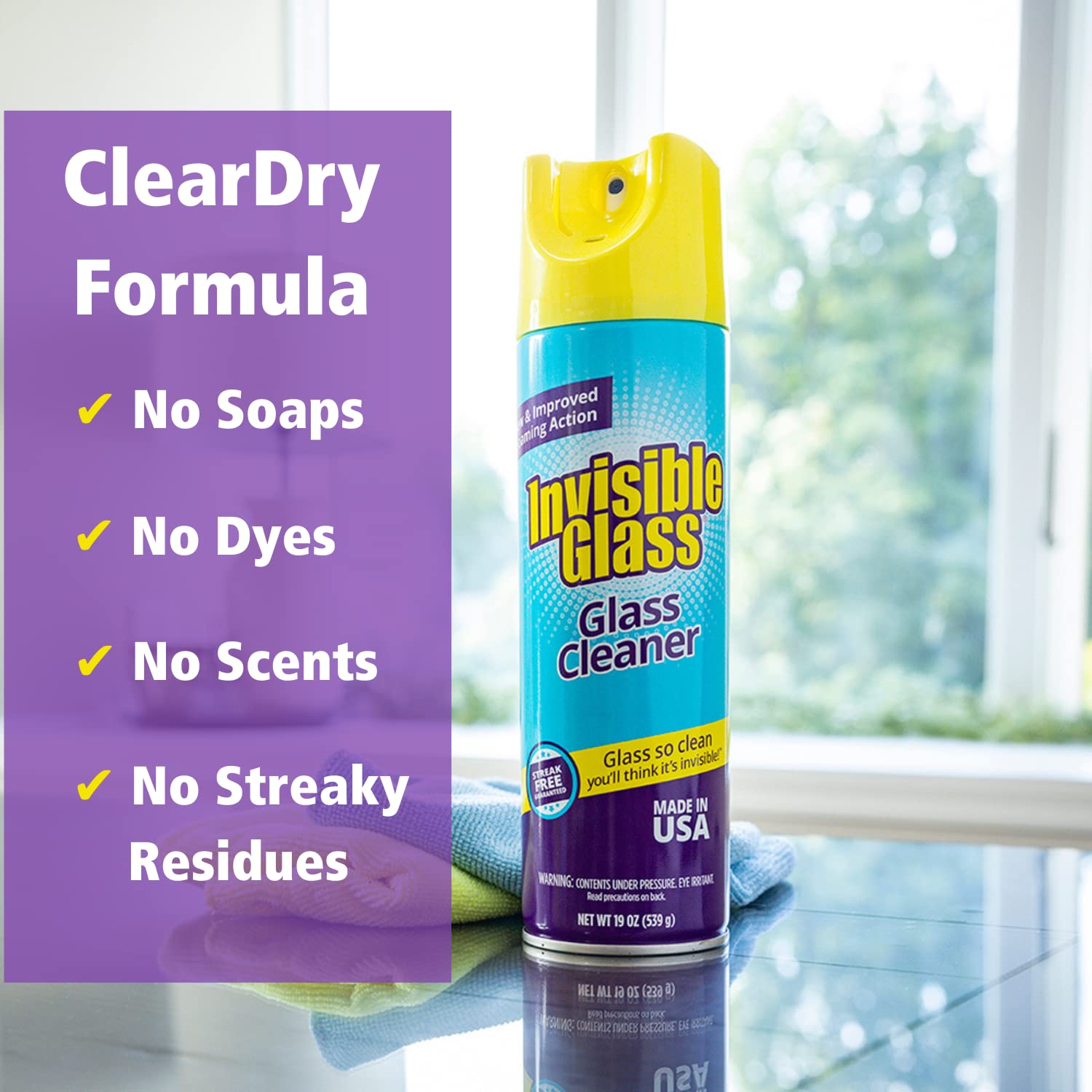 91160 Premium Aerosol Glass and Window Foaming Cleaner Spray (19 Ounce) - ModHome Supplies