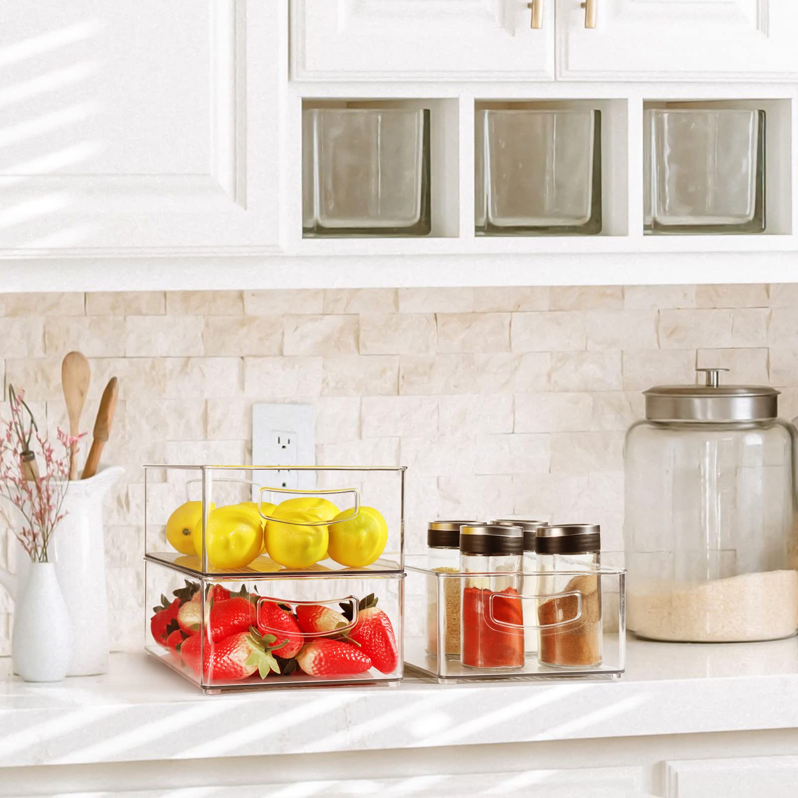 Set Of 8 Stackable Pantry Organizer Bins (8 Count)