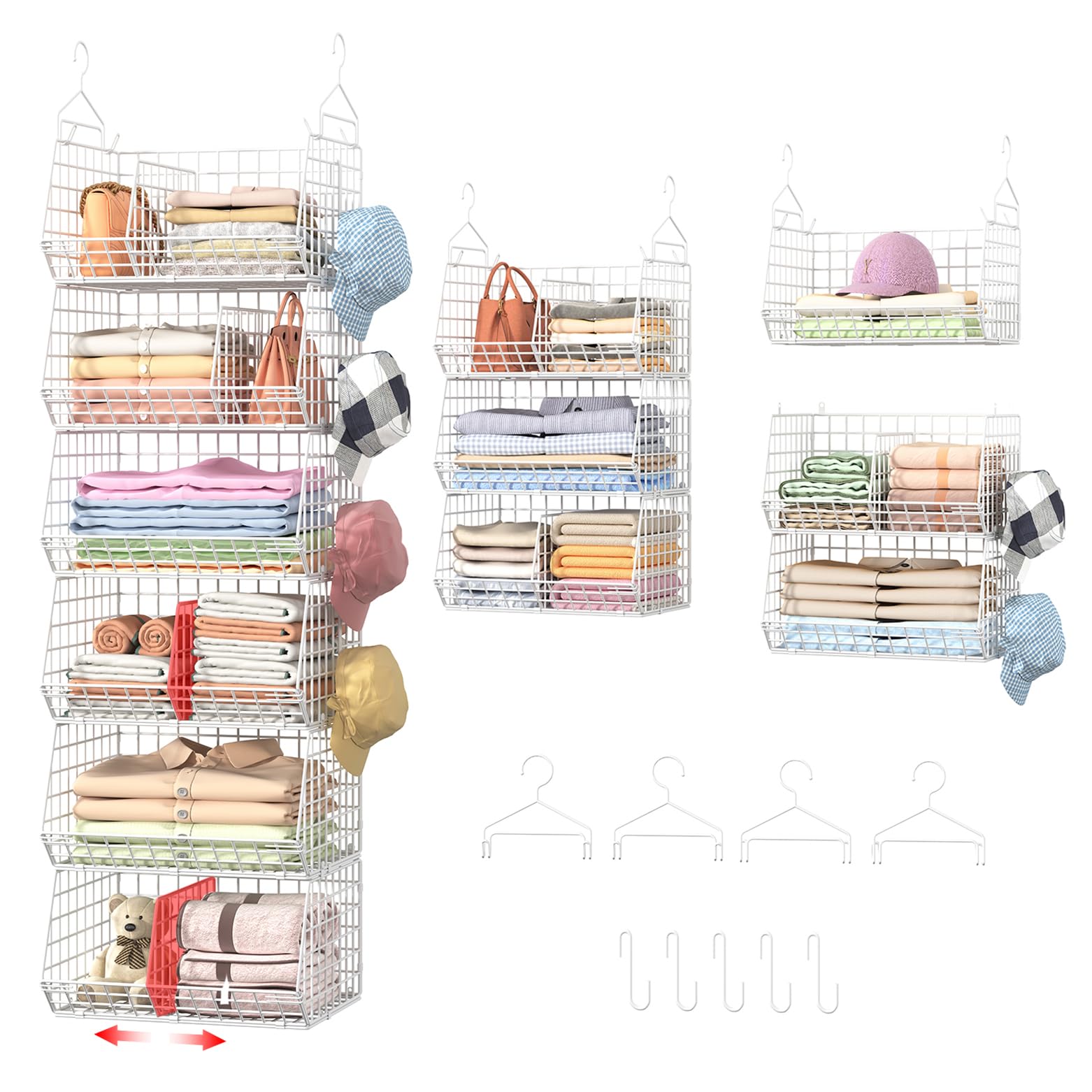 6 Tier Extra Large Hanging Closet Organizer (6 Count)