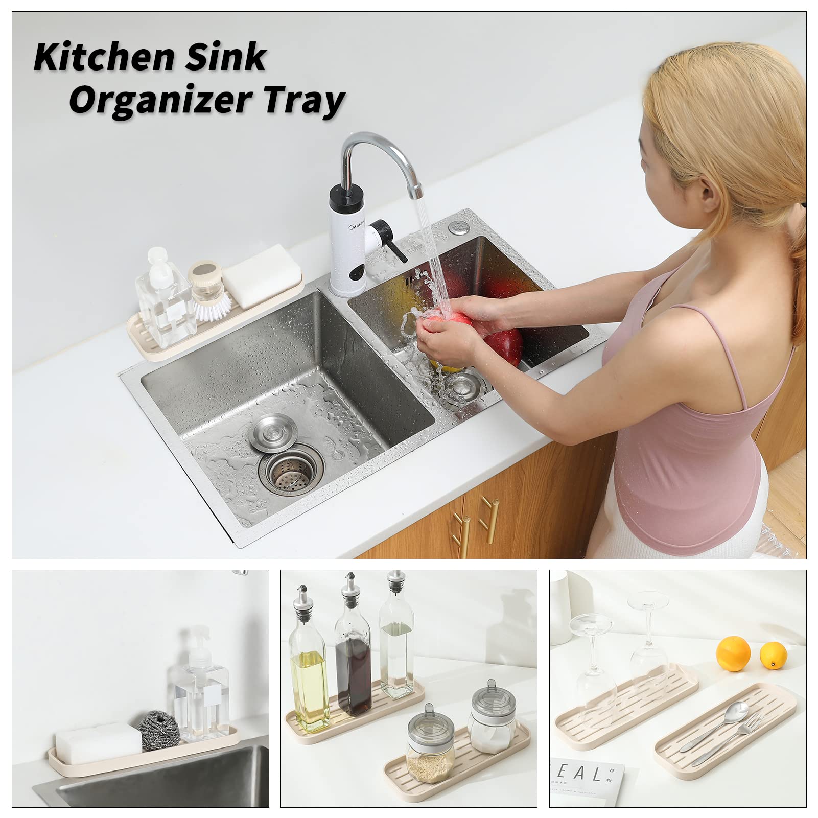 Silicone Kitchen Sink Organizer Tray for Multiple Usage