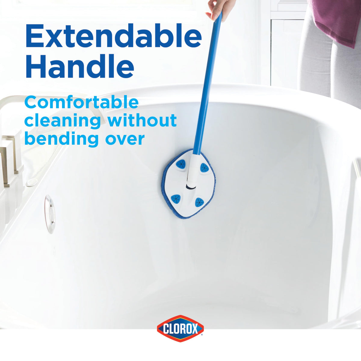 Extendable Tub & Tile Scrubber with Polyurethane Head