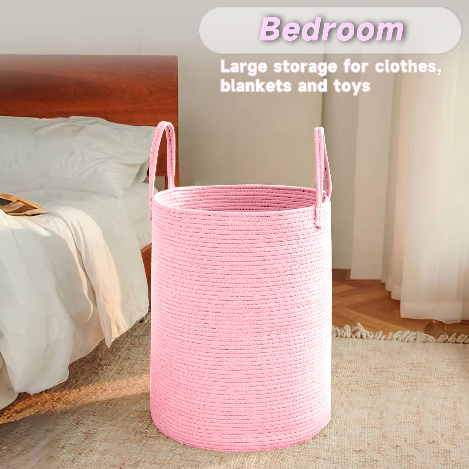 80L Cotton Rope Laundry Basket Hamper