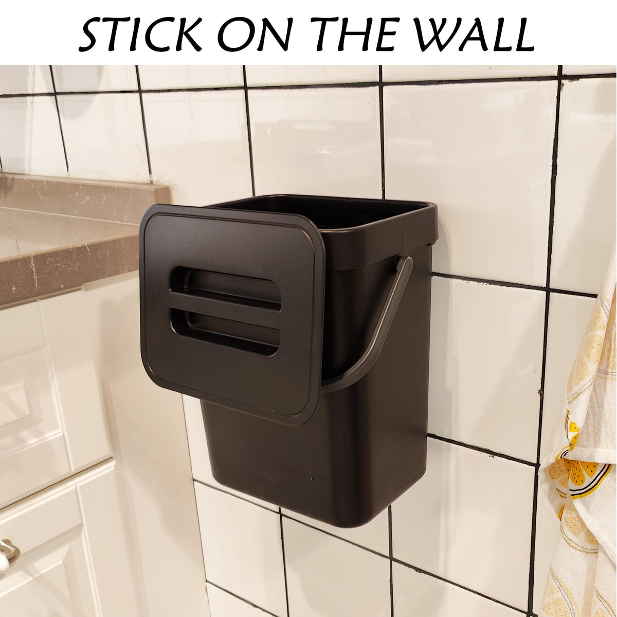 Kitchen Compost Bin 1.3 Gal Hanging Under Sink Trash Can