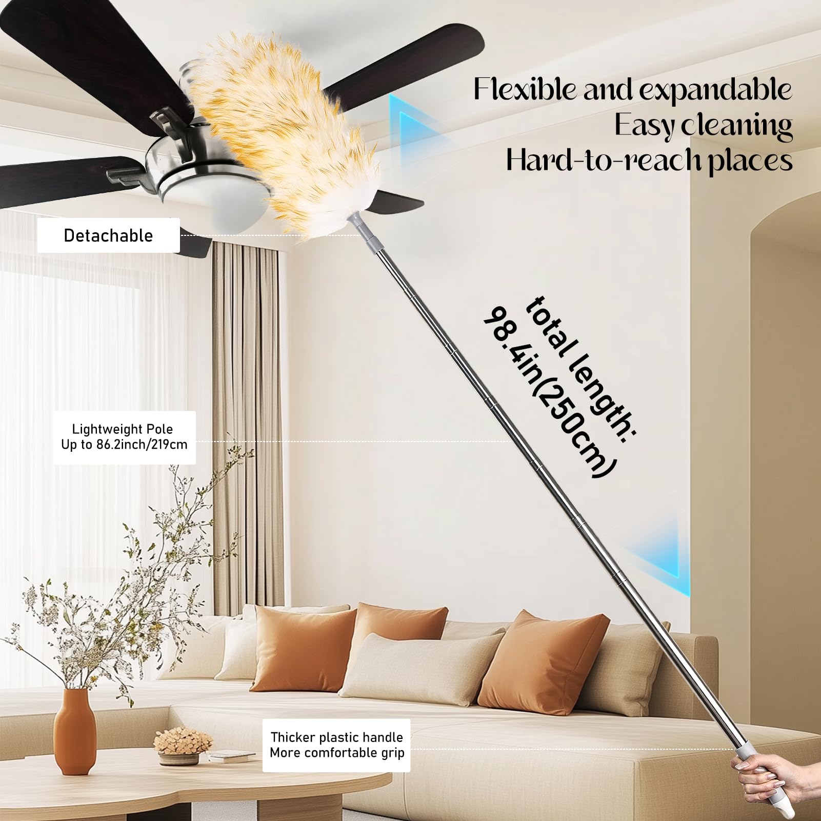 Lambswool Duster for Cleaning with Non