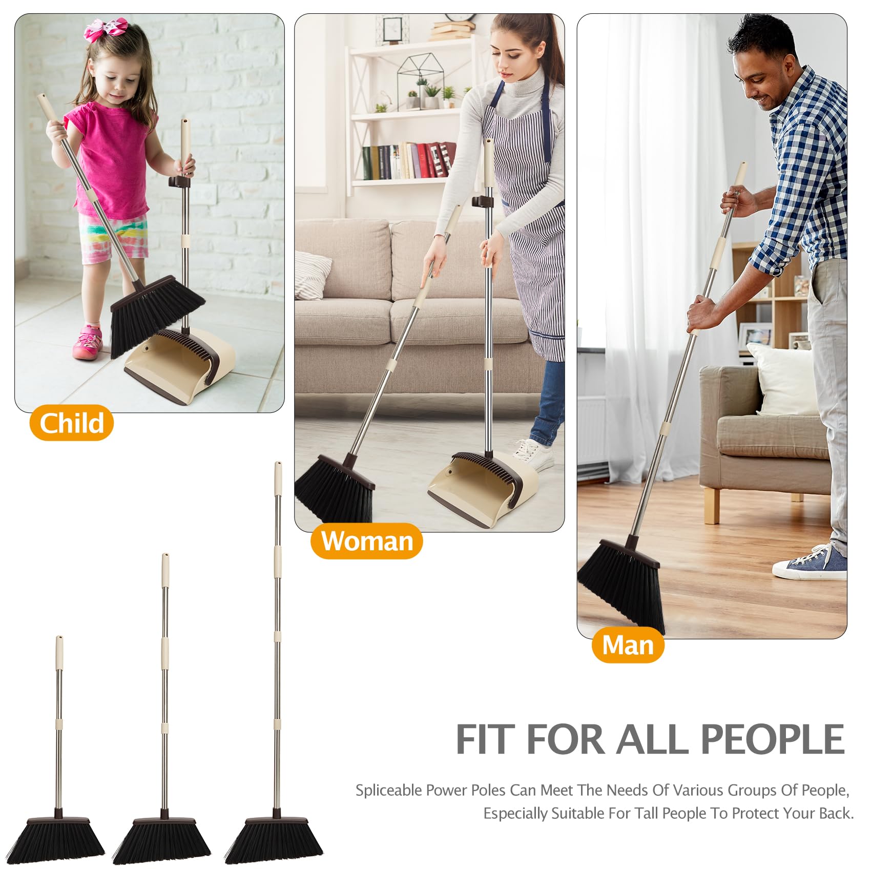 Broom and Dustpan Combo Set