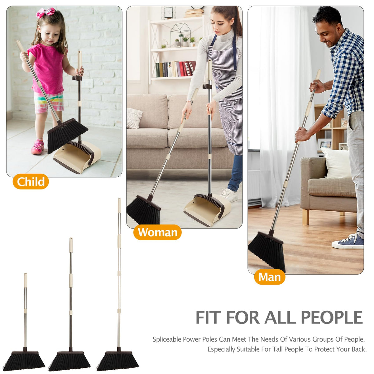 Broom and Dustpan Combo Set