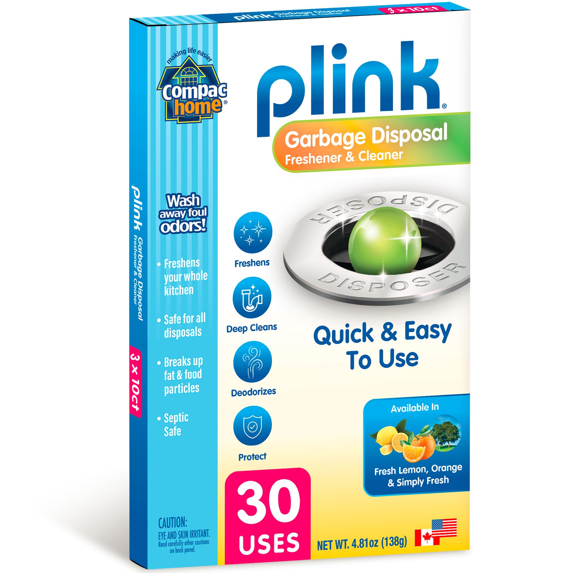Plink Compac Garbage Disposal Cleaner (30 Count)
