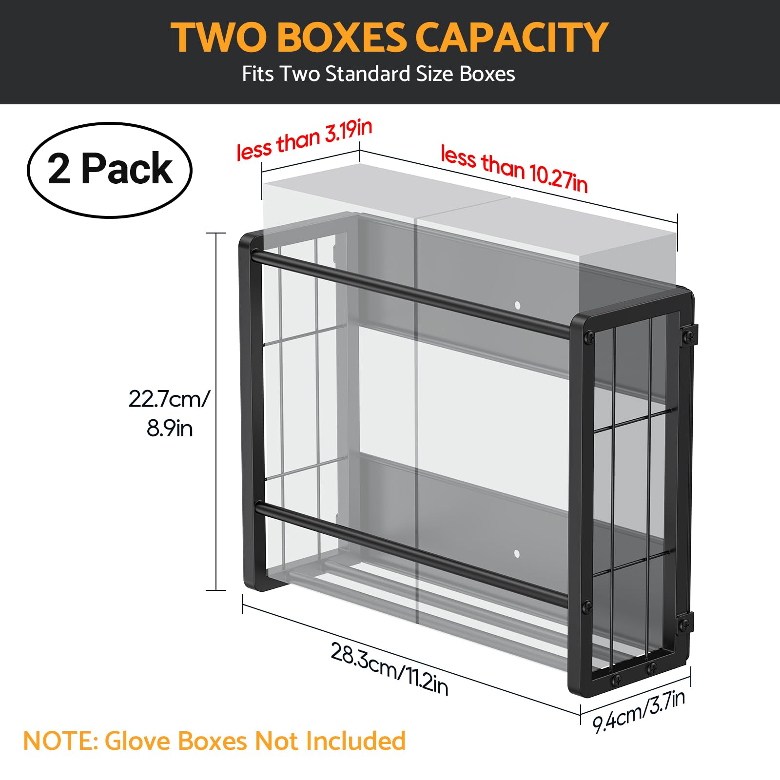 Magnetic Glove Holder 2 Pack for 4 Boxes