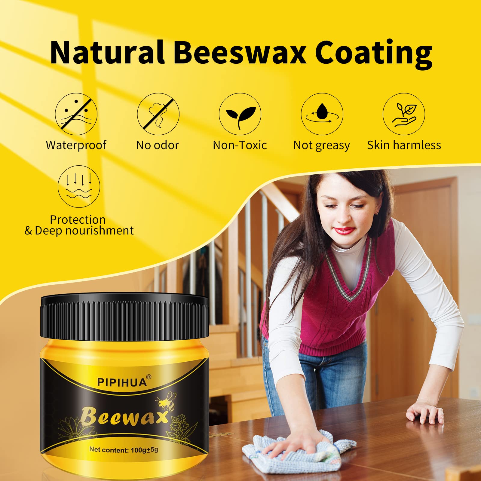 Beeswax Polish and Conditioner for Wood Furniture (14.2 Ounce)