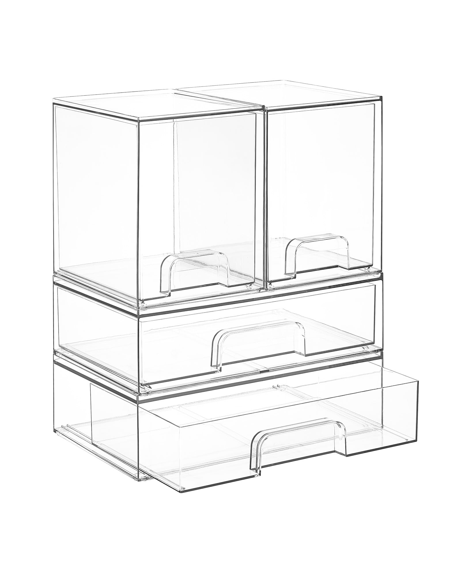 Clear Stackable Storage Drawers Set of 4 (4 Count)
