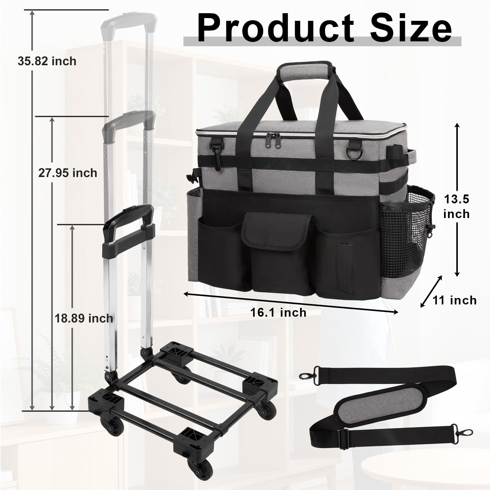 Large Rolling Cleaning Caddy with Wheels