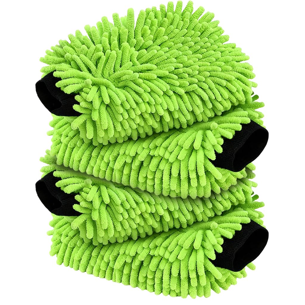 4 Pack Car Wash Mitt Microfiber (4 Count)