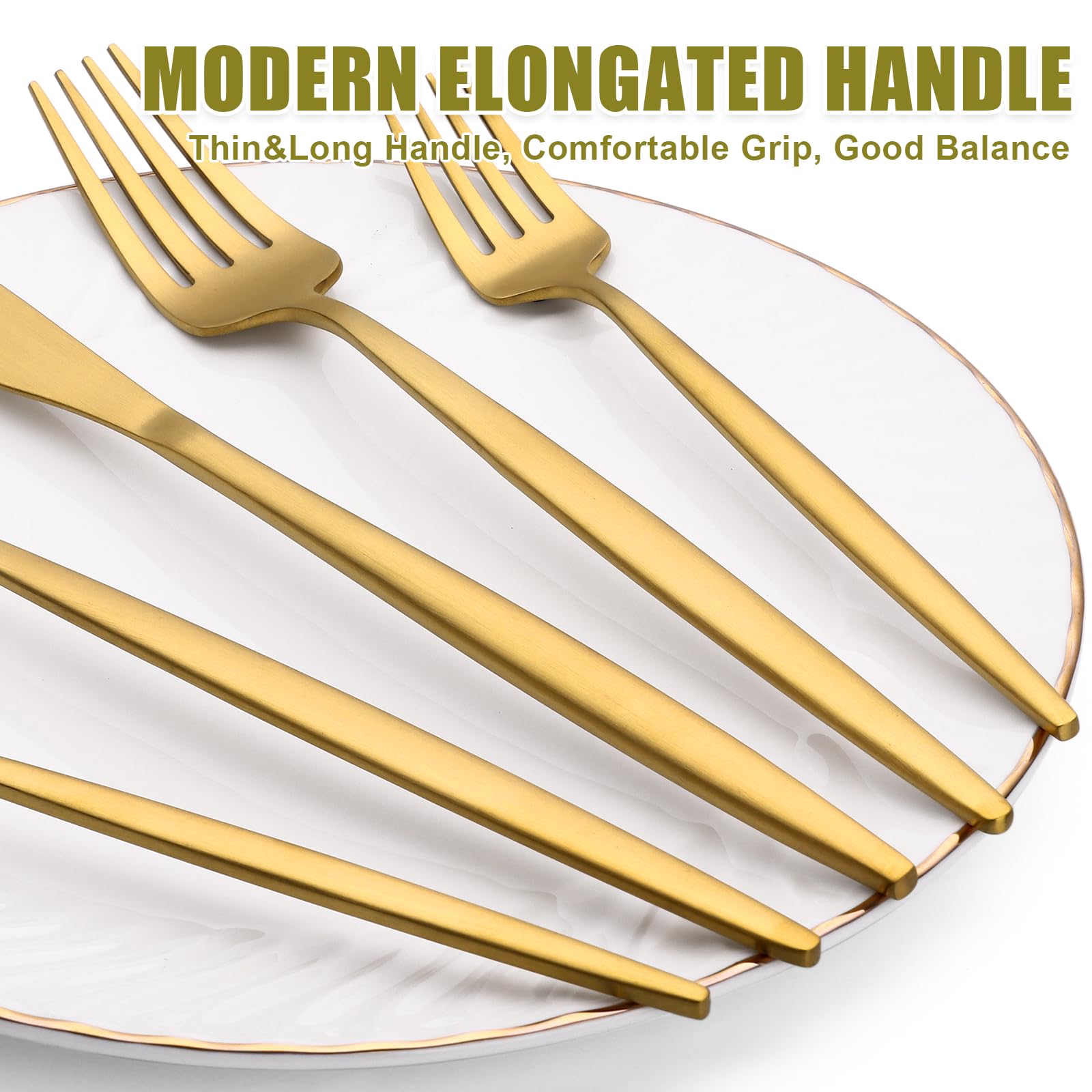 20 Piece Gold Silverware Set for 4