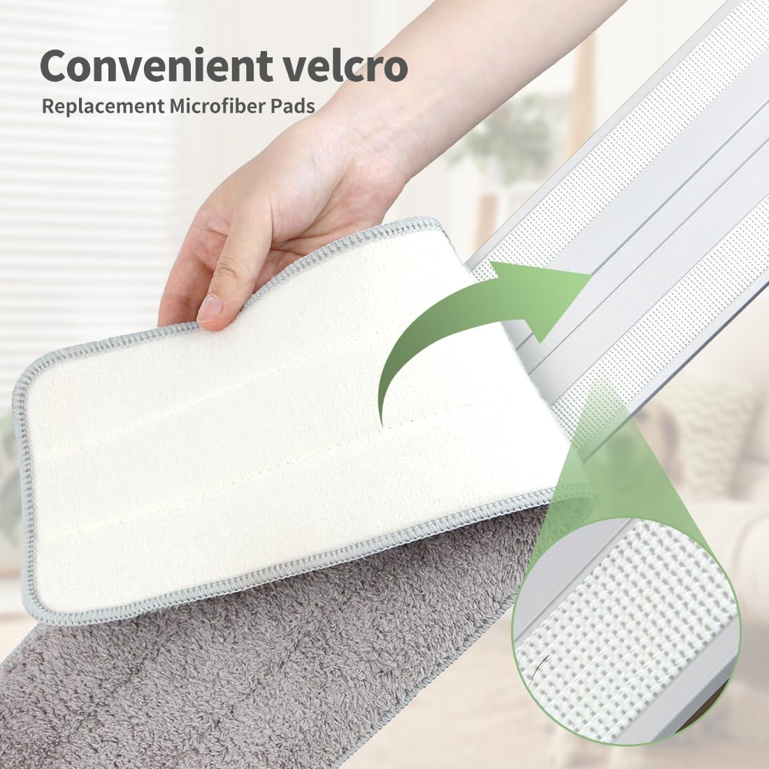 18" Commercial Flat Microfiber Floor Mop Cleaning System with 4 Washable Pads Cleaner for Laminate Tile