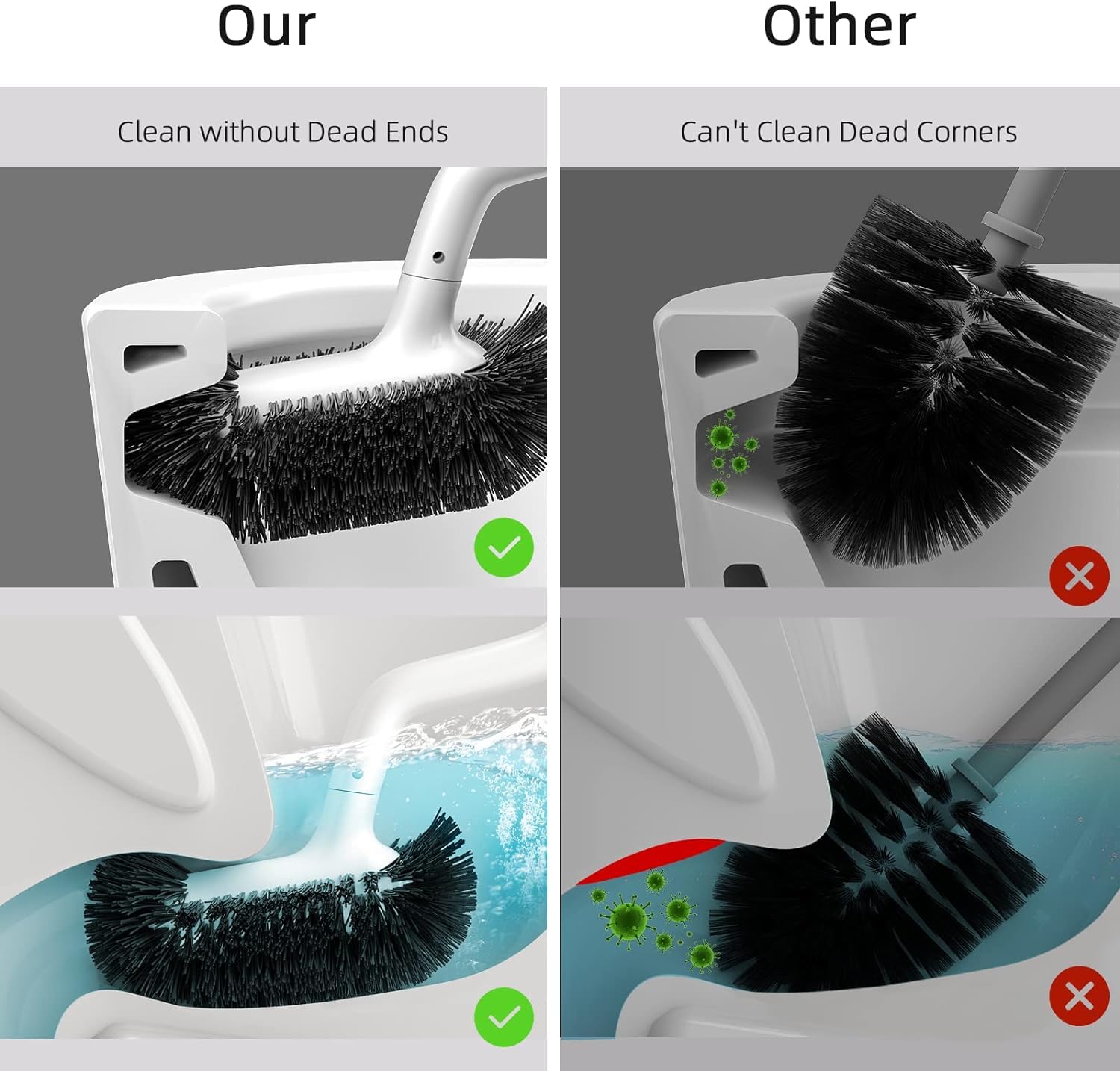 Toilet Bowl Brush Holder Set (3 Count)