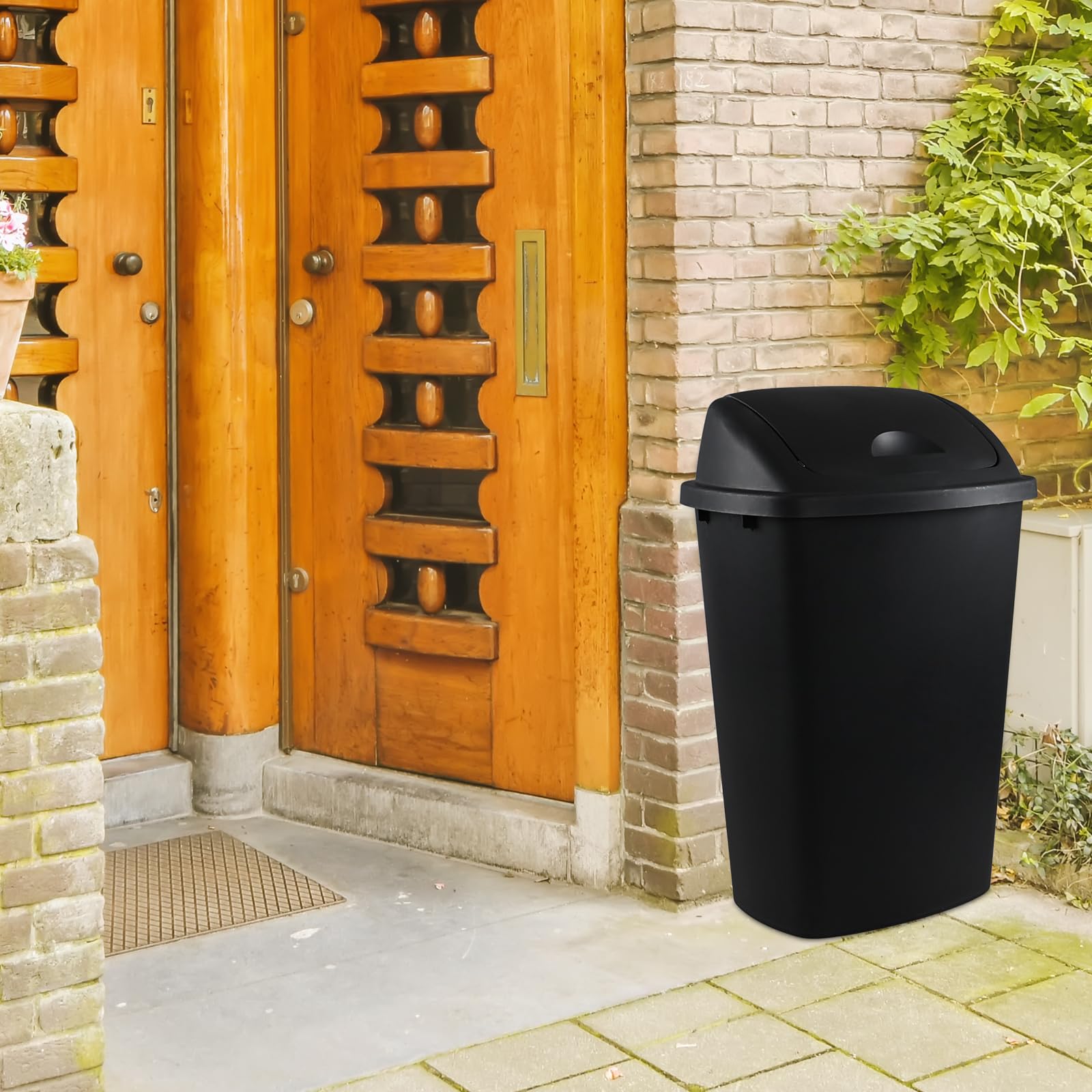 13 Gallon Kitchen Swing Lid Garbage Can (4 Count)