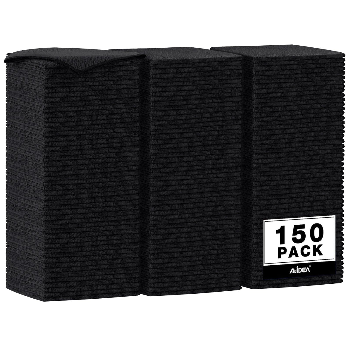 Microfiber Cleaning Cloth Black 150PK (150 Count)