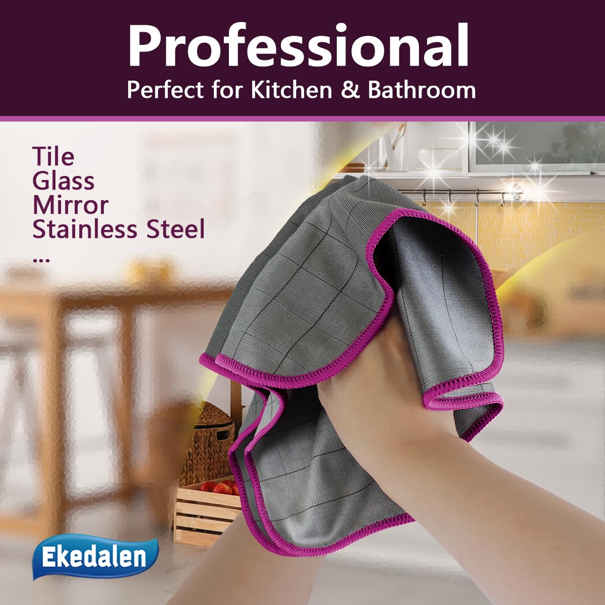 Microfiber Cleaning Cloth Lint Free Glass Polish (6 Count)