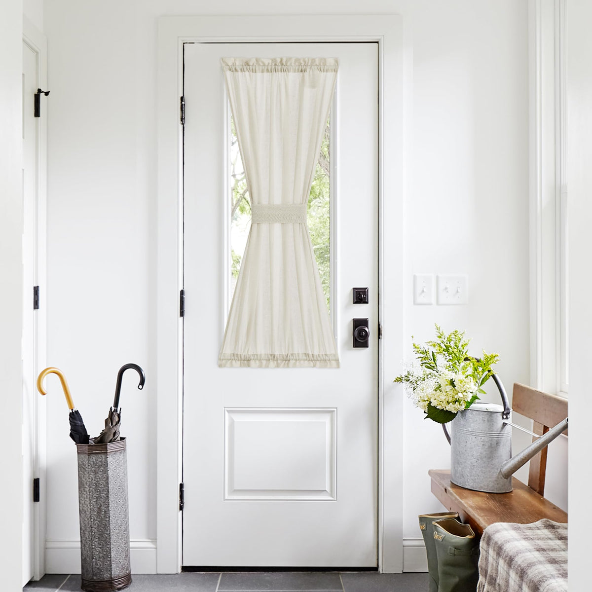 Linen Curtains 50 Inches Long for Bedroom Living Room Door