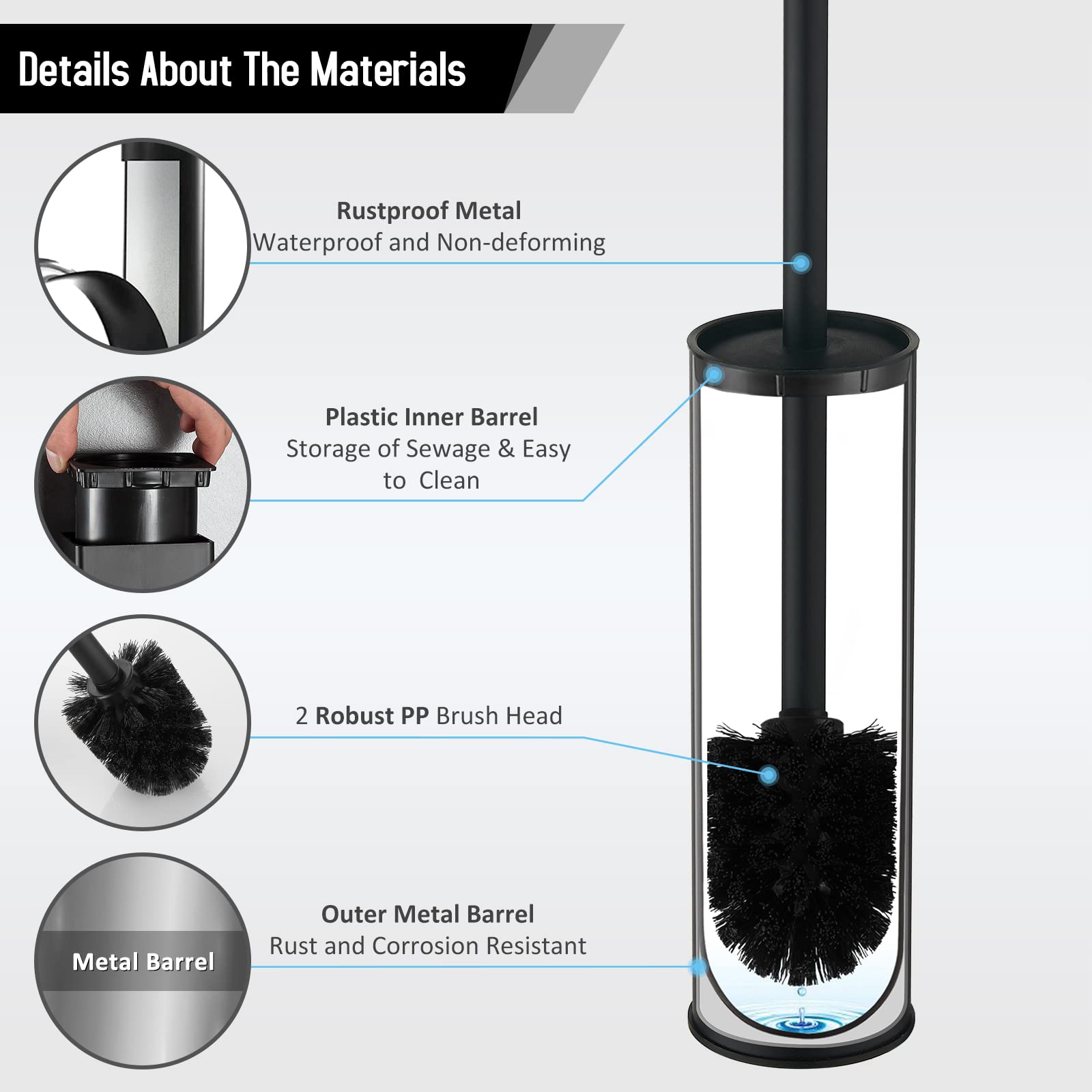 Stainless Steel Toilet Brush with Holder