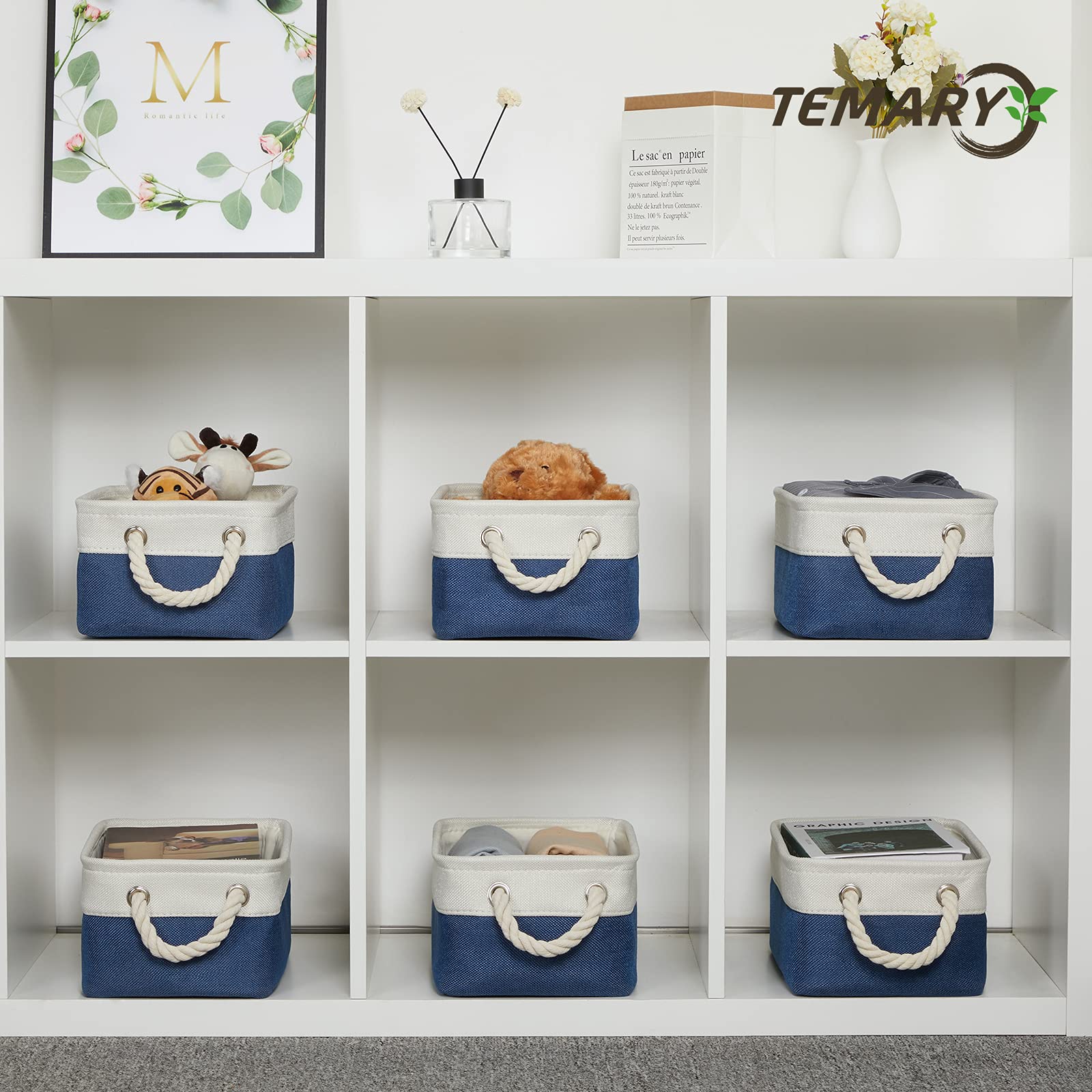 Small Storage Baskets for Shelves (6 Count)