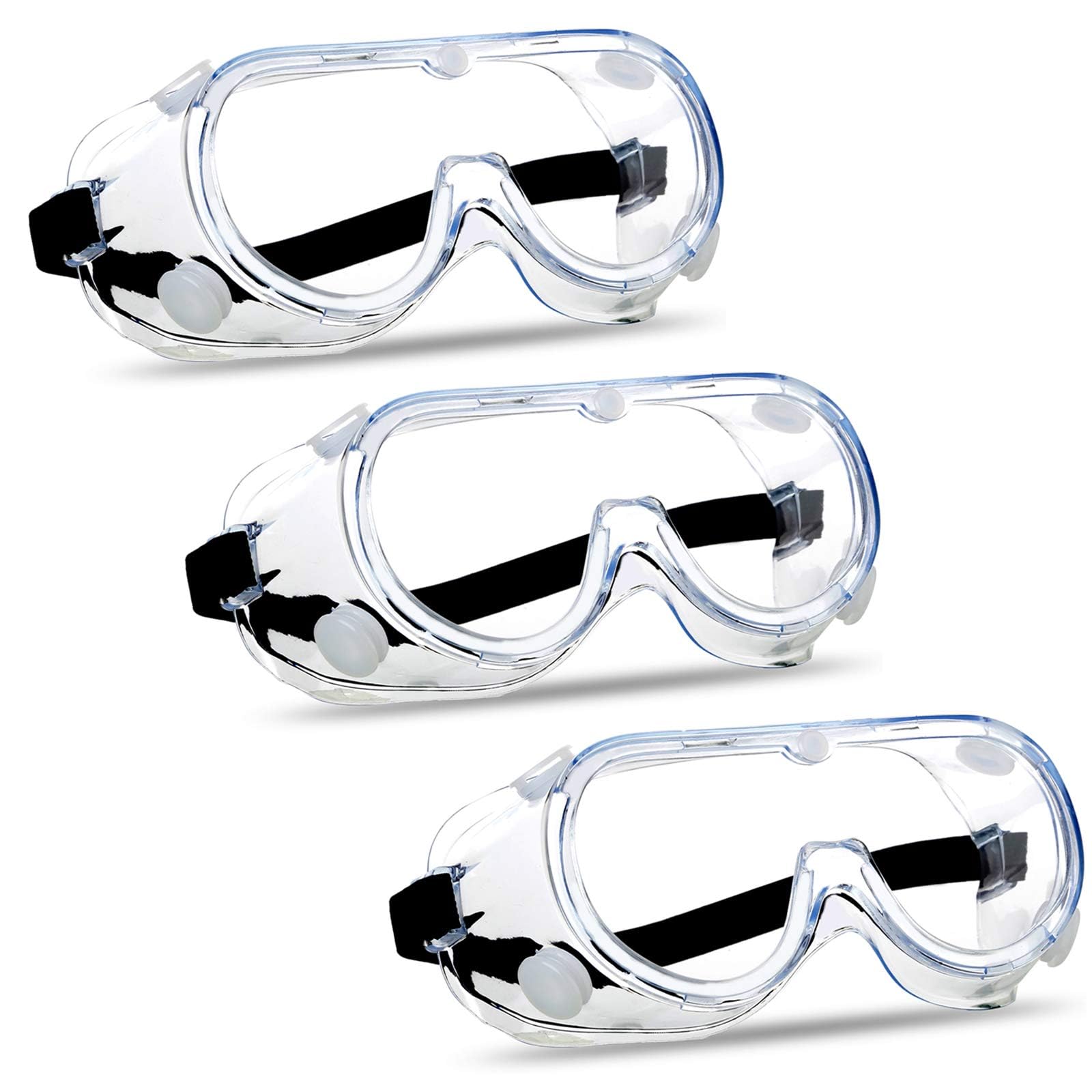 3PCS Anti Fog Protective Safety Goggles Clear Lens Wide (3 Count)