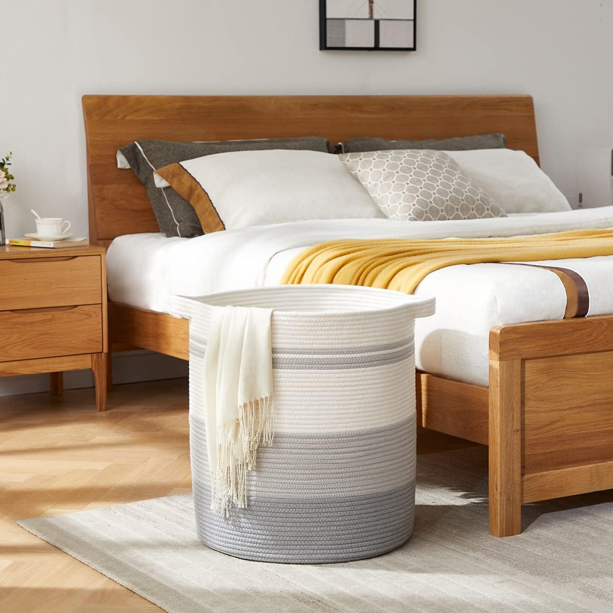 120L Laundry Basket Laundry Hamper Nursery Hamper Gradient Gray