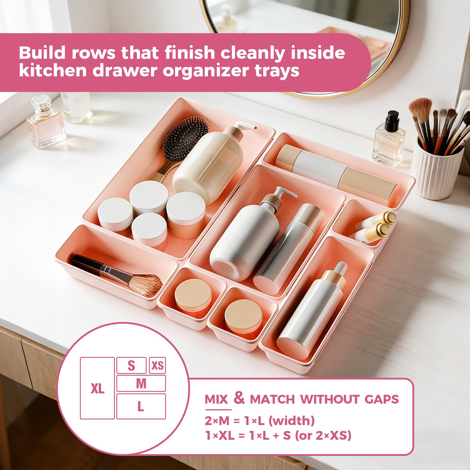 48PCS & 5 Sizes ] Tool Box Organizer Tray (48 Count)