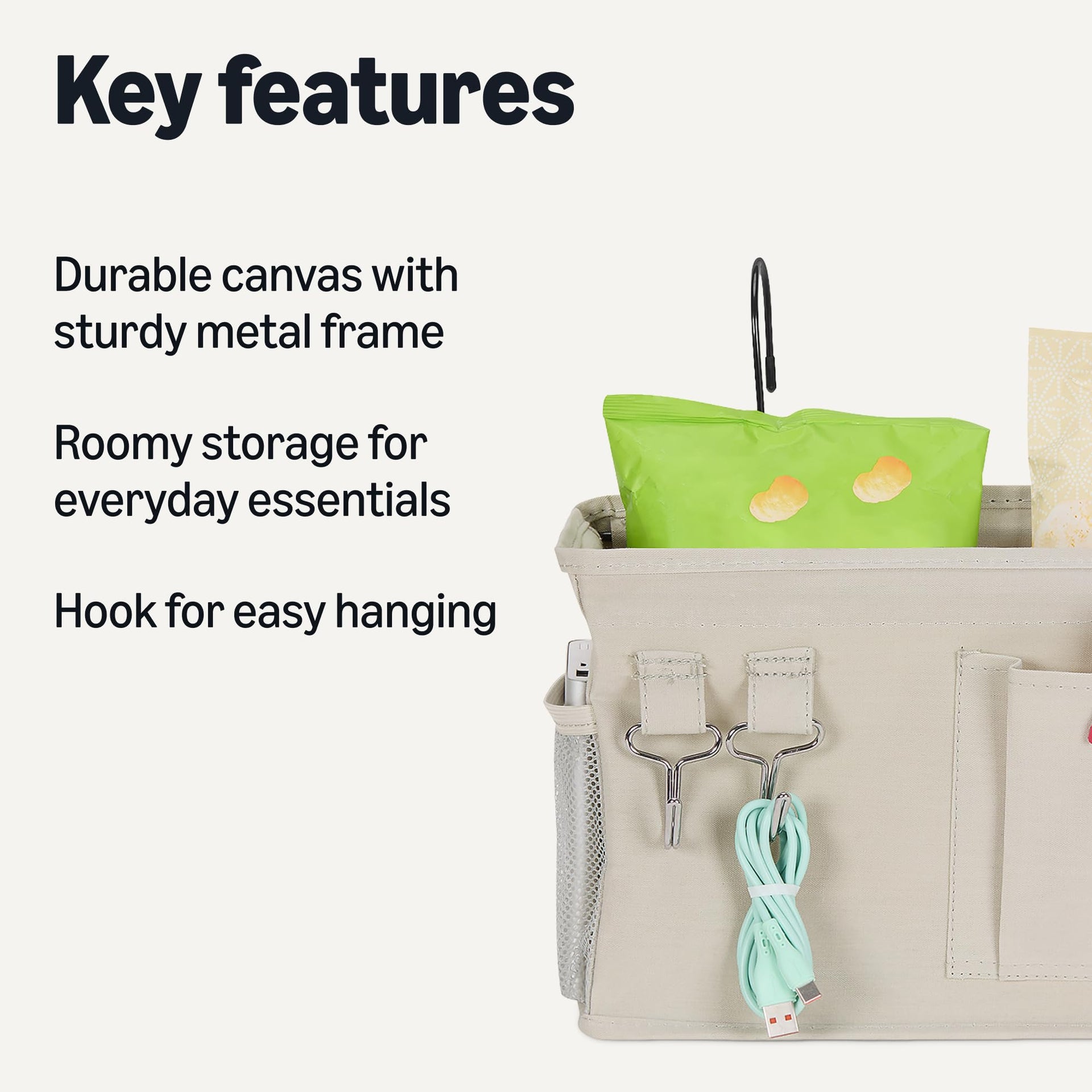 Bedside Caddy Hanging Storage Organizer for Phone and Bedside Essentials