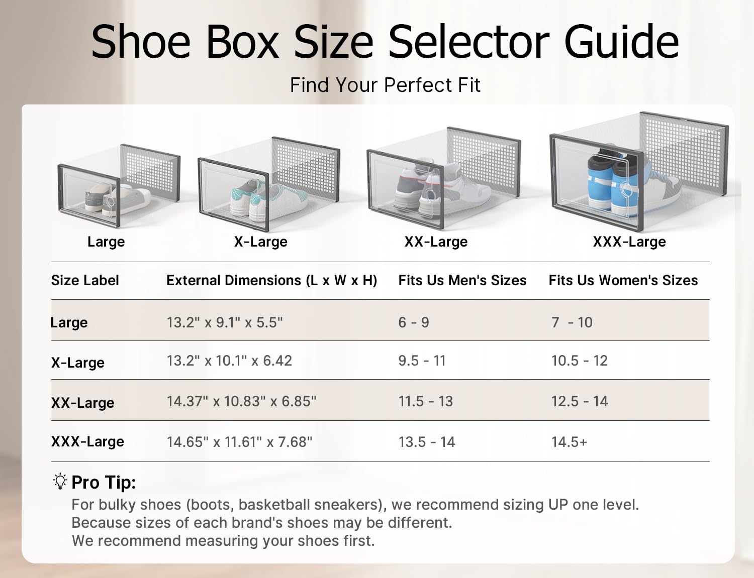 XXX Large Shoe Storage Boxes 12 Pack (12 Count)