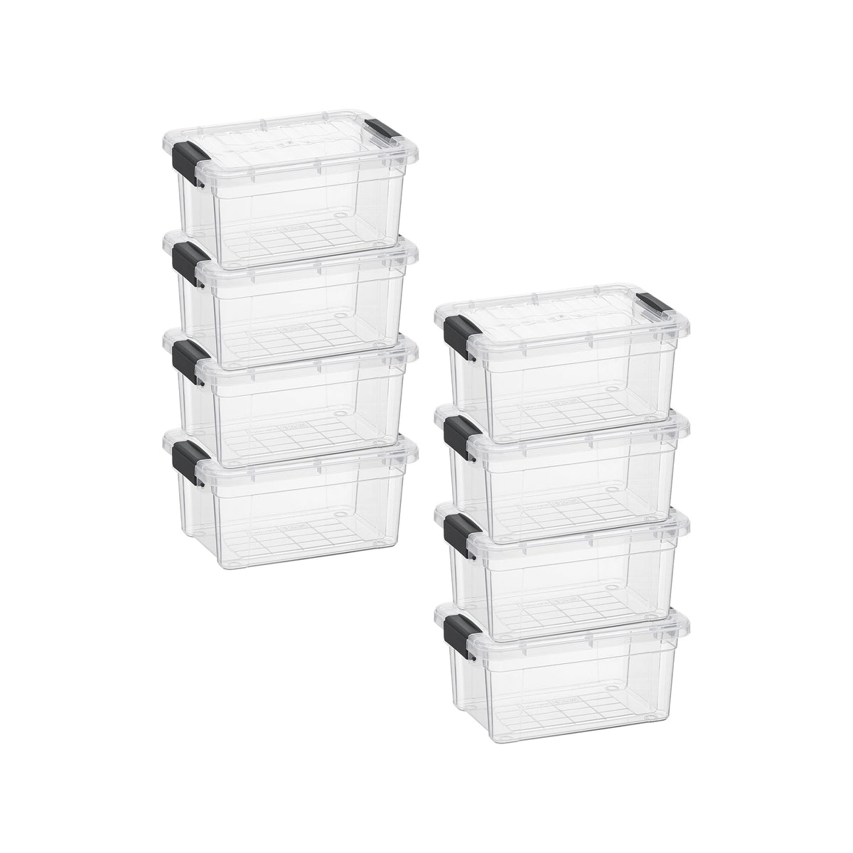 1.05 Quart Mini Clear Plastic Storage Container with Lid (8 Count)