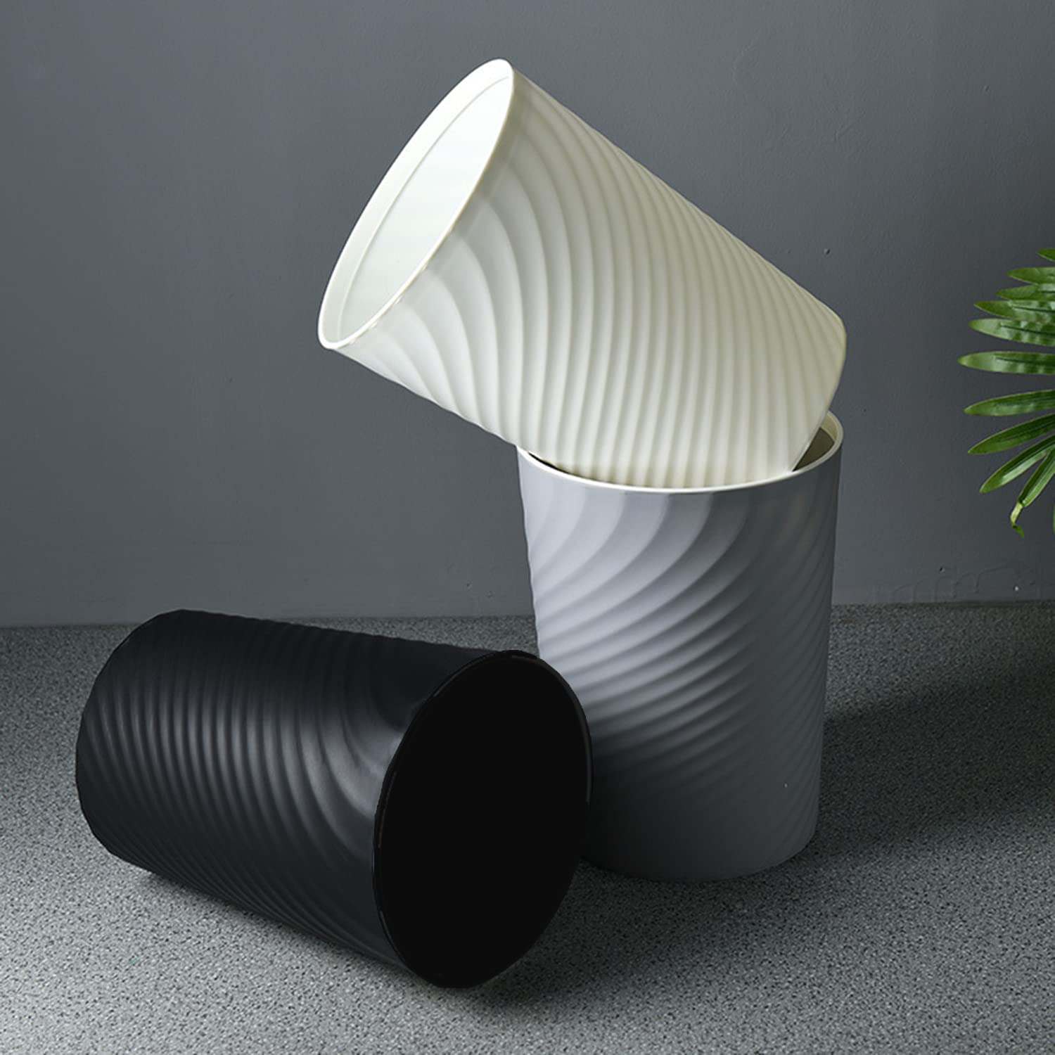 Small Bathroom Trash Can 1.8 Gallon Wastebasket Recycling Bin for Bedroom Office Kitchen (2 Count)