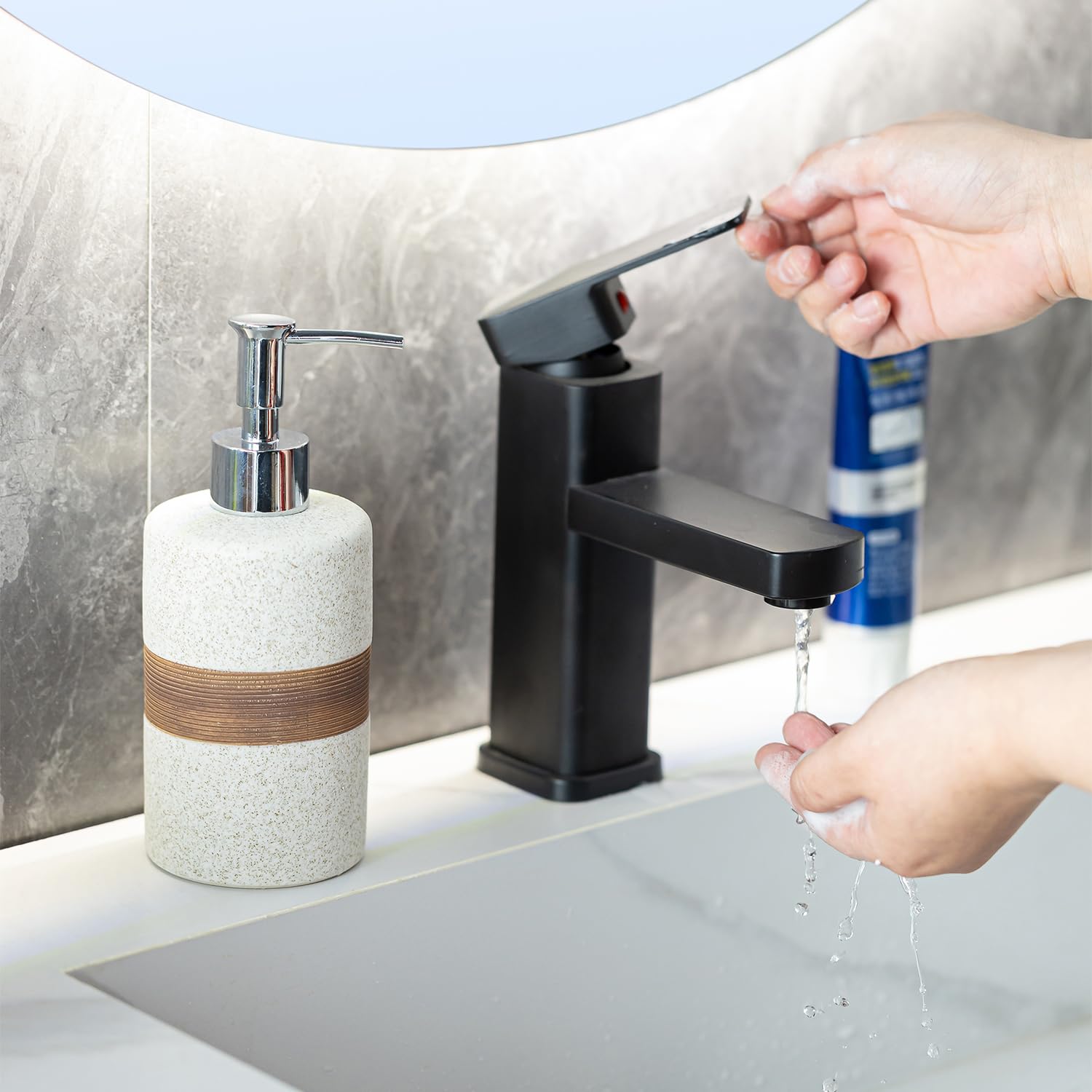 Ceramic Hand Soap Dispenser for Kitchen and Bathroom