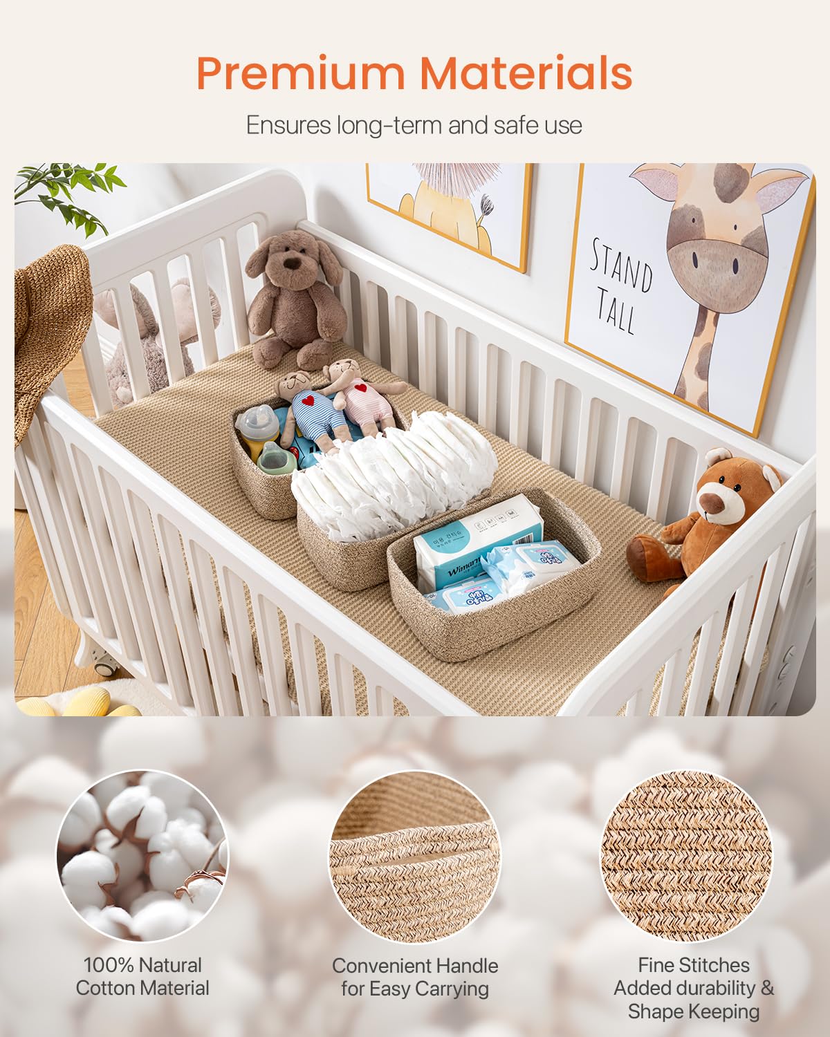 Small Woven Storage Basket for Organizing (3 Count)
