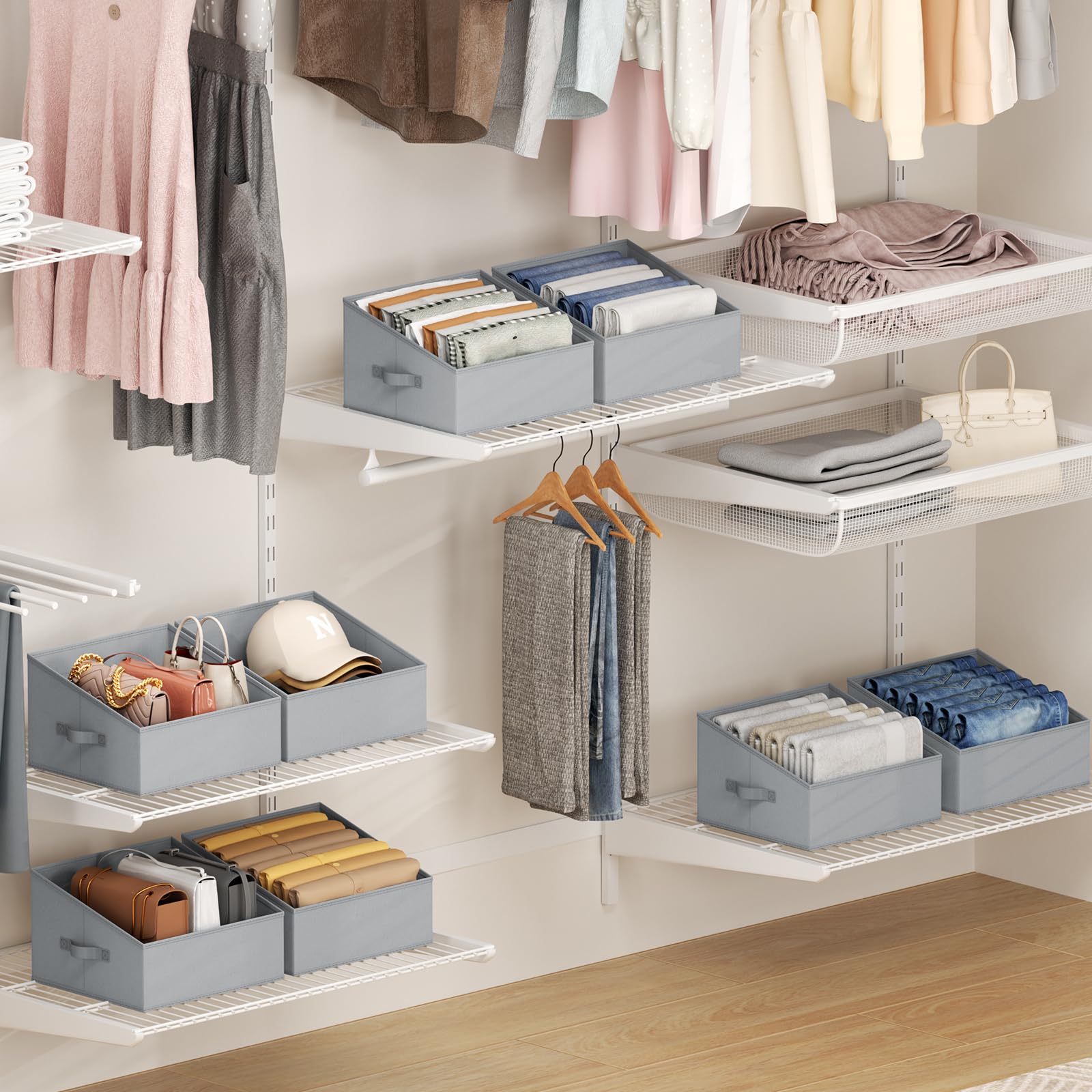 Closet Storage Bins 12 Pack (12 Count)