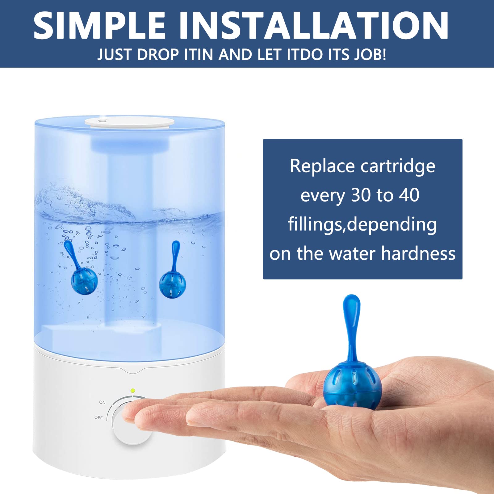 Humidifier Cleaner Balls 10 Pack Mineral Reduction Treatment (10 Count)