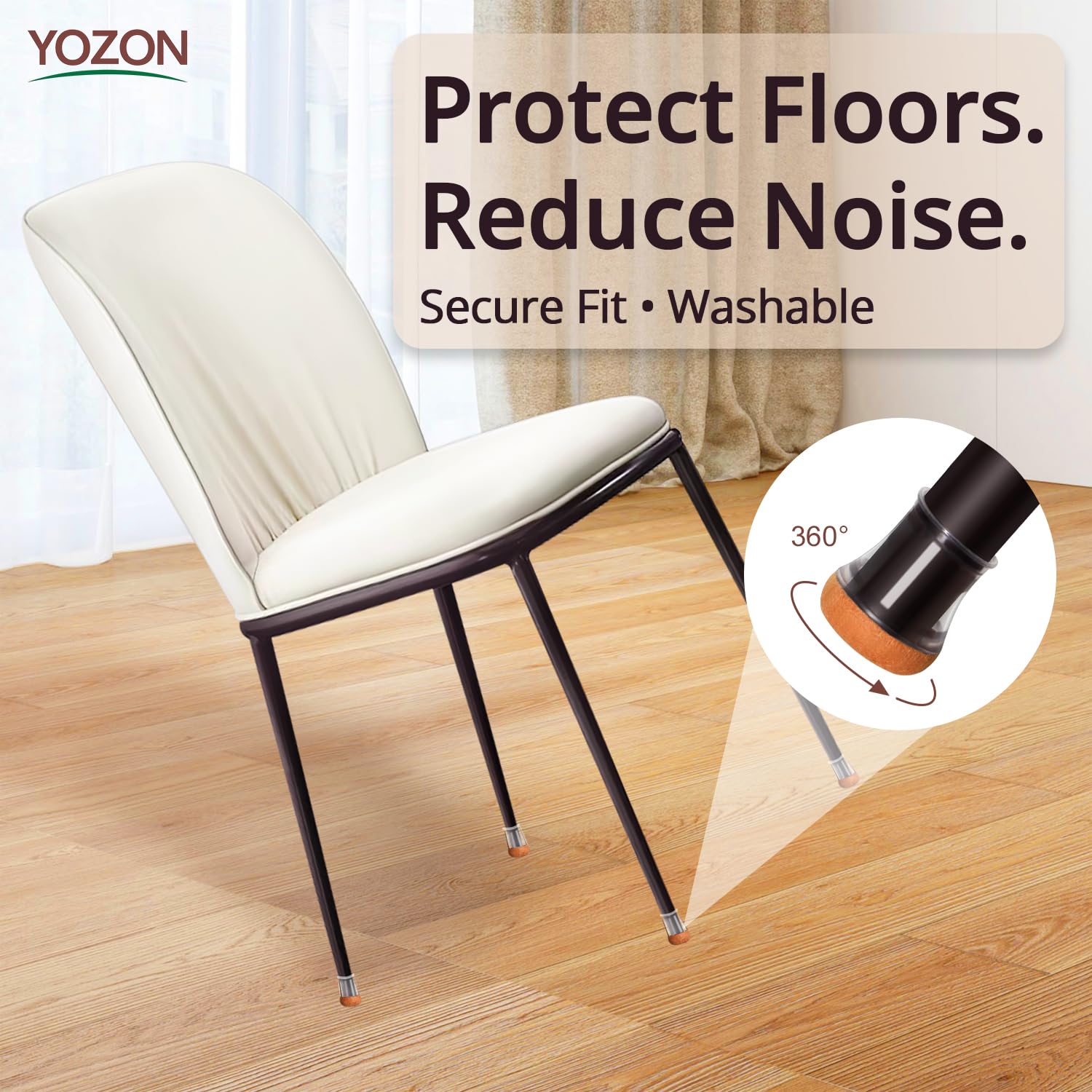 Chair Leg Floor Protectors Felt Silicone Caps Strengthen Bottom (16 Count)