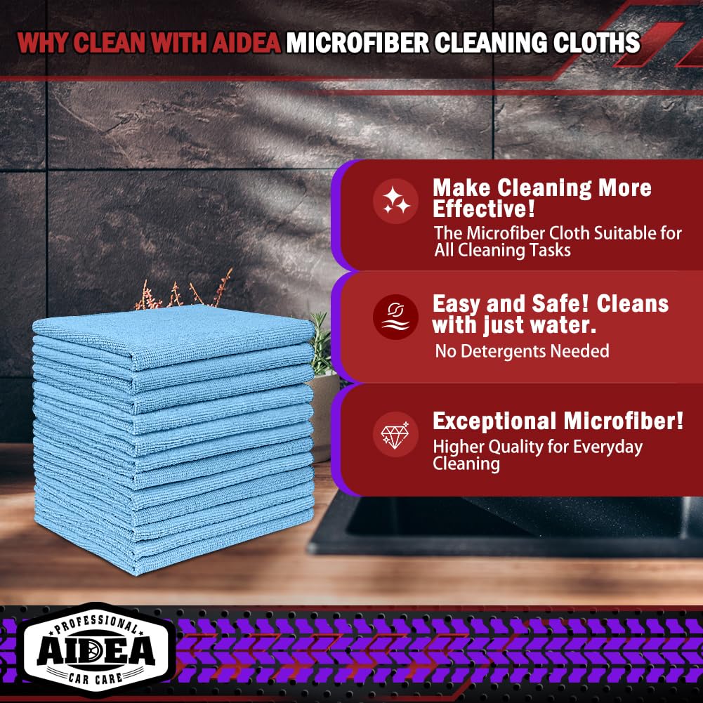 Microfiber Cleaning Cloth Blue 10PK (10 Count)