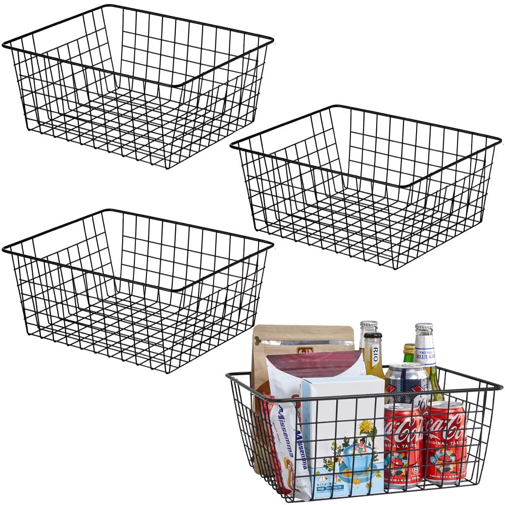 Kitchen Wire Baskets Farmhouse Decor Metal Food Storage Organizer