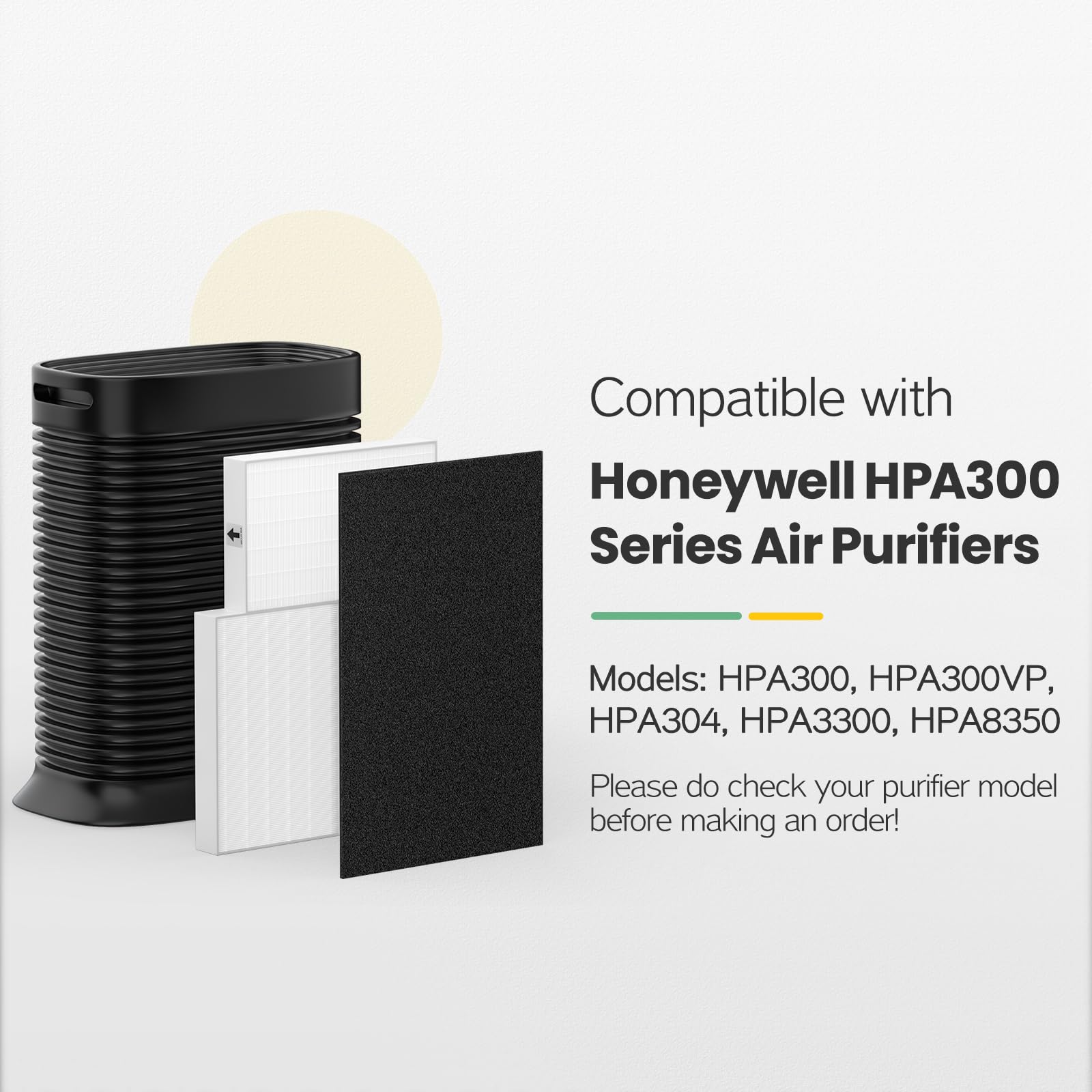 HPA300 Filter Replacement for Honeywell Air Purifier HPA300 Series (7 Count)