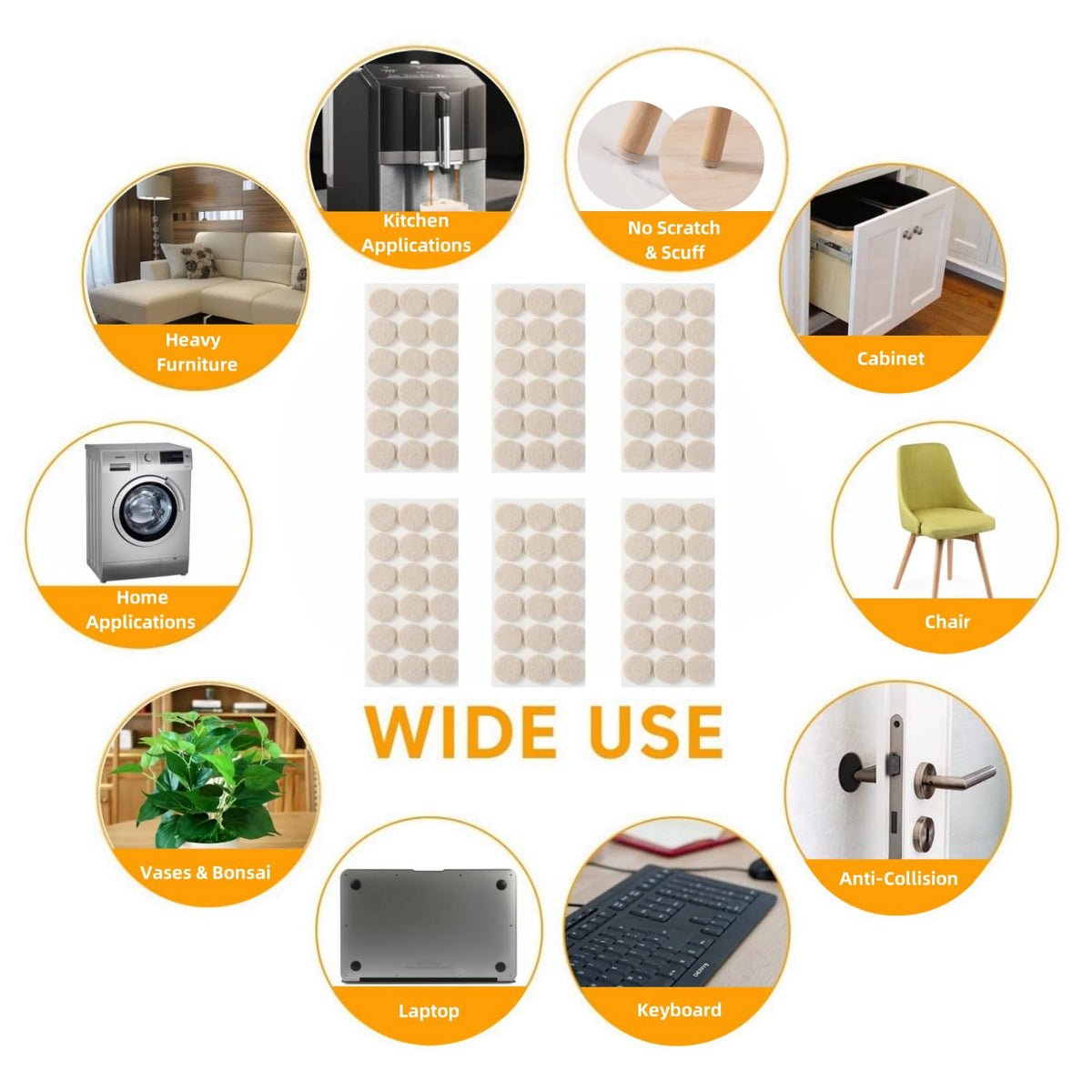 Felt Furniture Pads for Hardwood Floors (96 Count)
